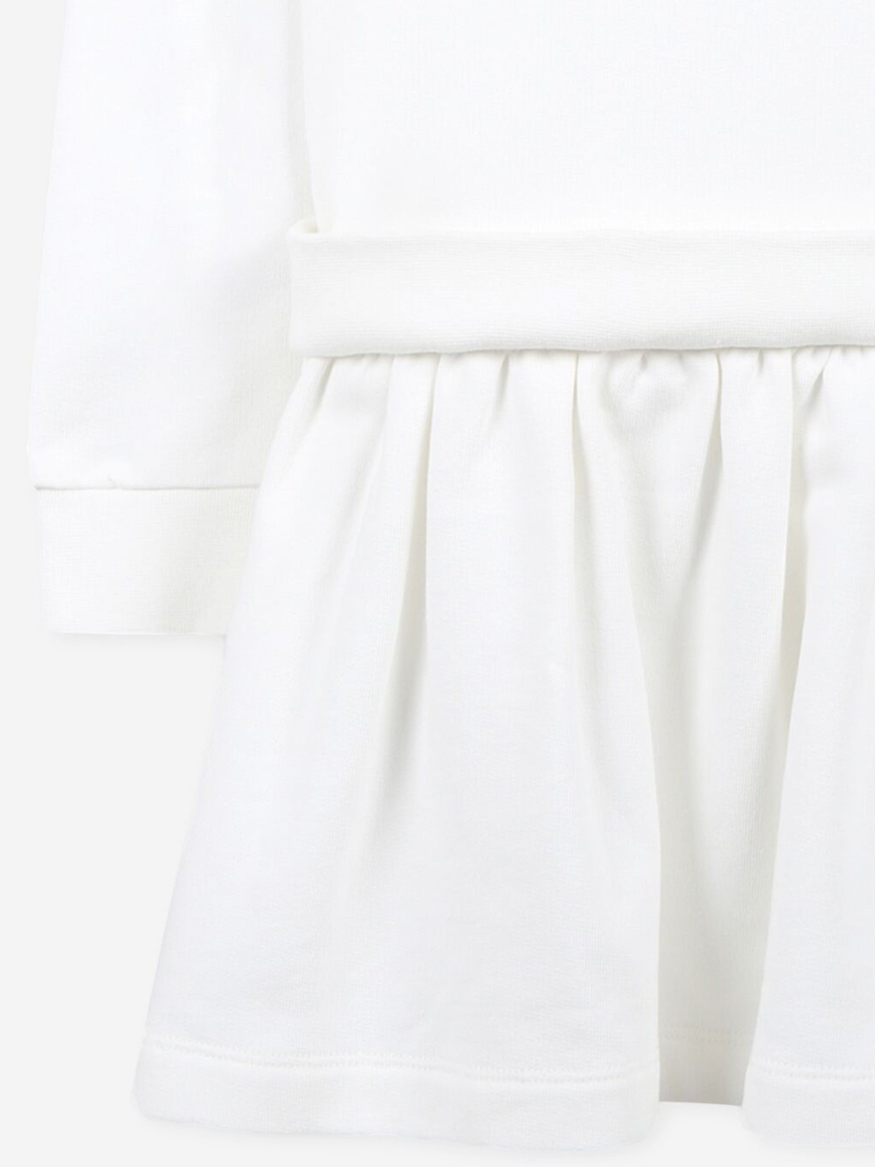 Girls Hooded Sweater Dress in White