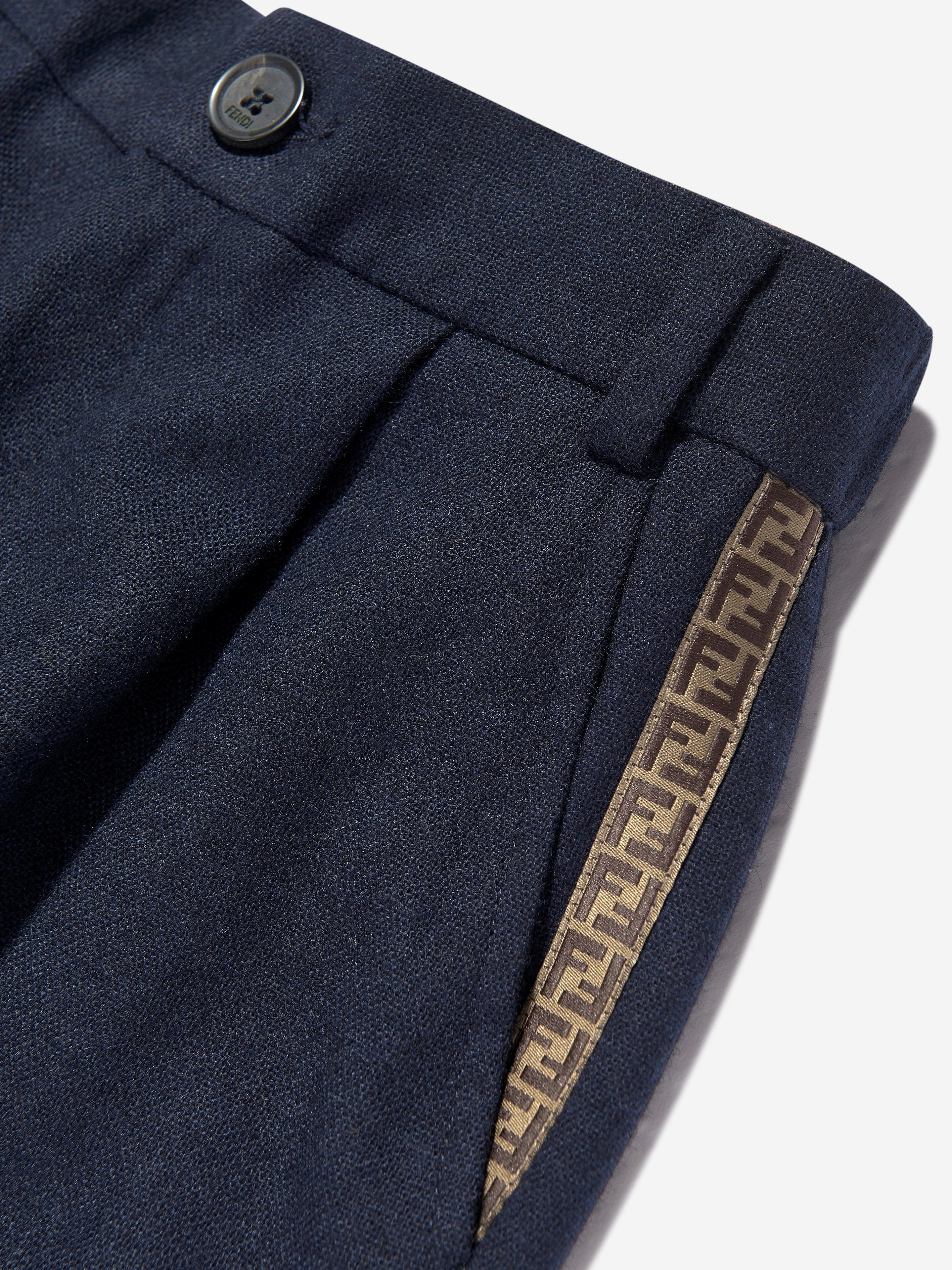 Boys Flannel Trousers in Navy