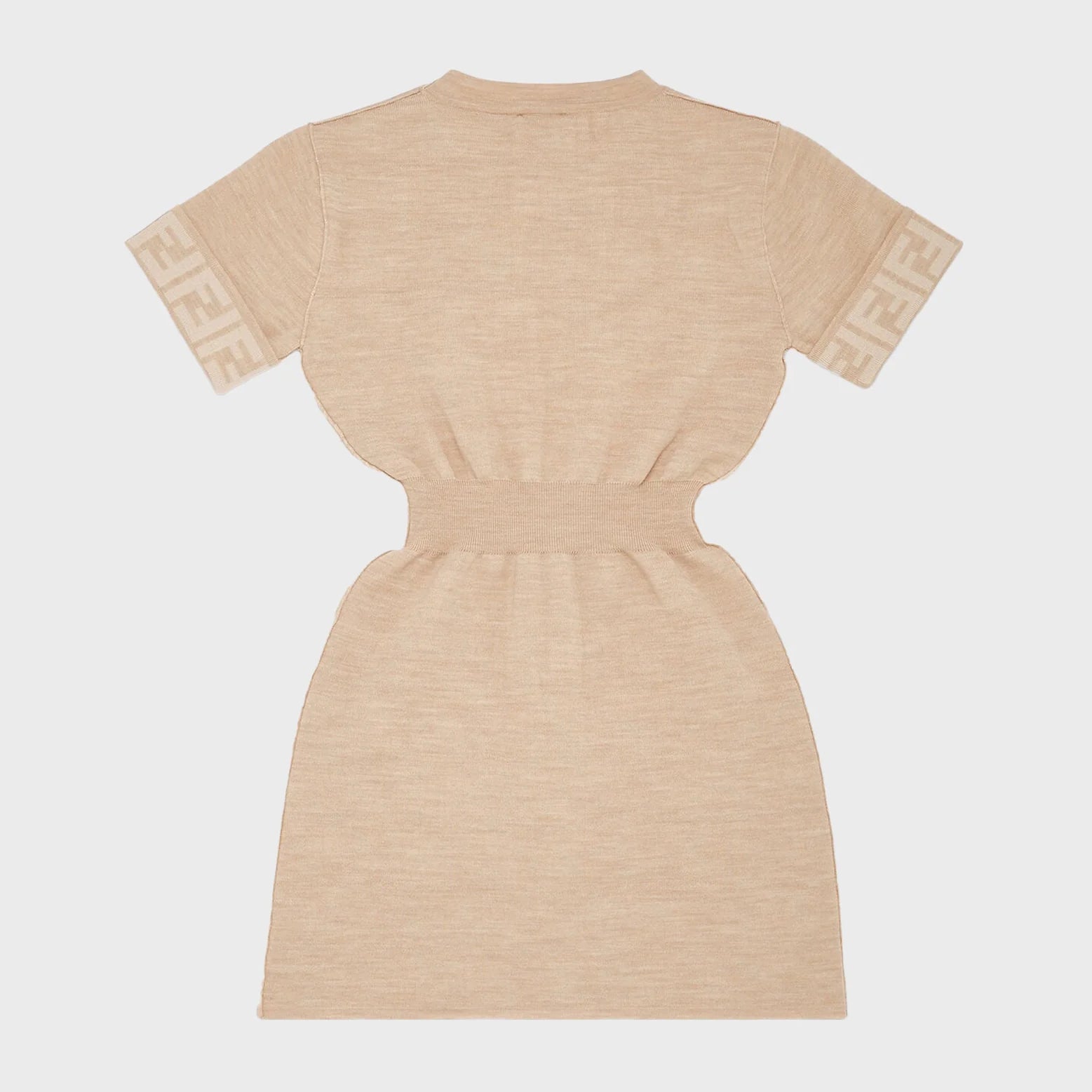 Girls Beige Reversible Wool Dress