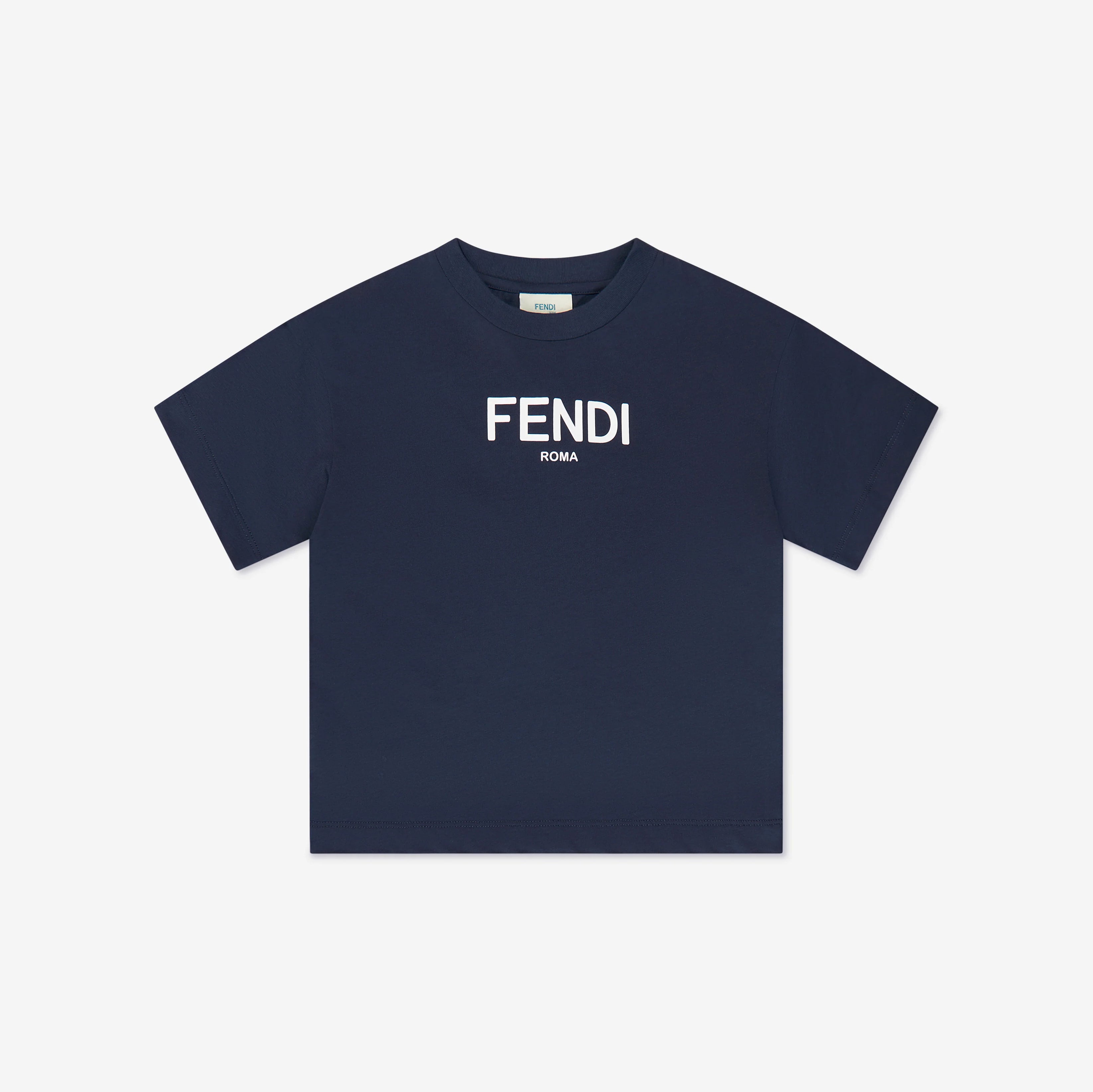 Boys & Girls Navy Logo Cotton T-Shirt