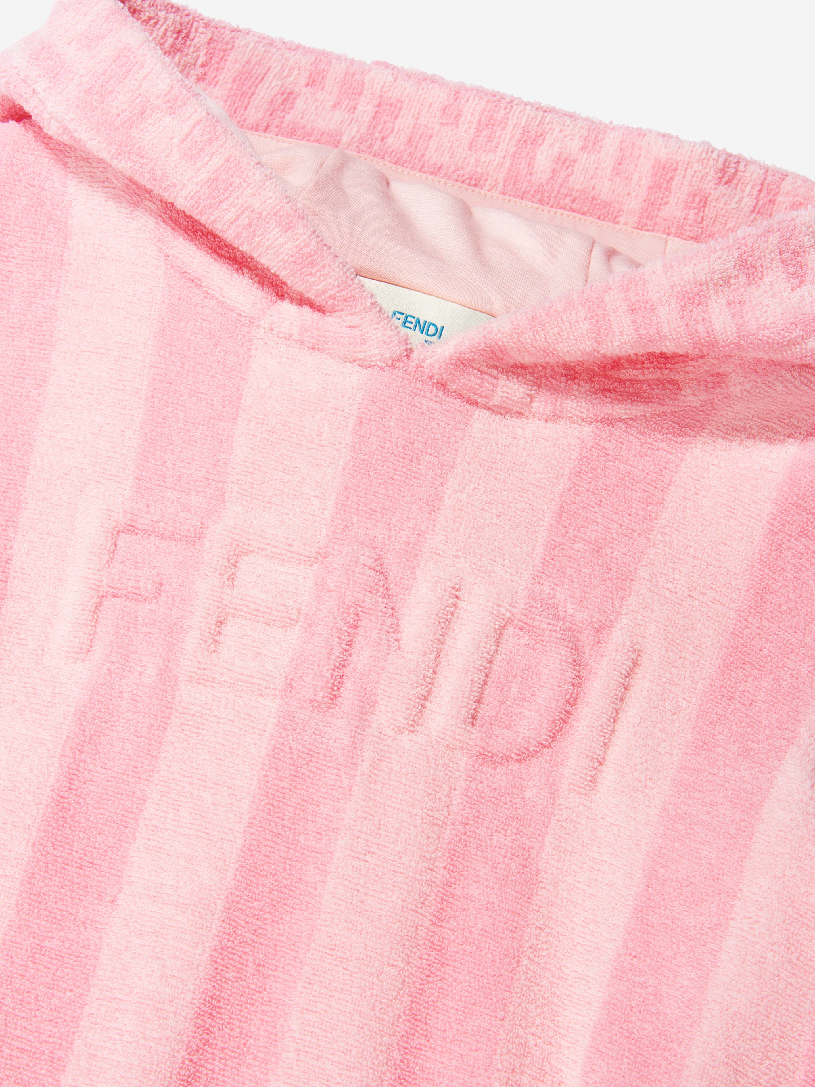 Fendi Girls Cotton Striped Hooded Dress