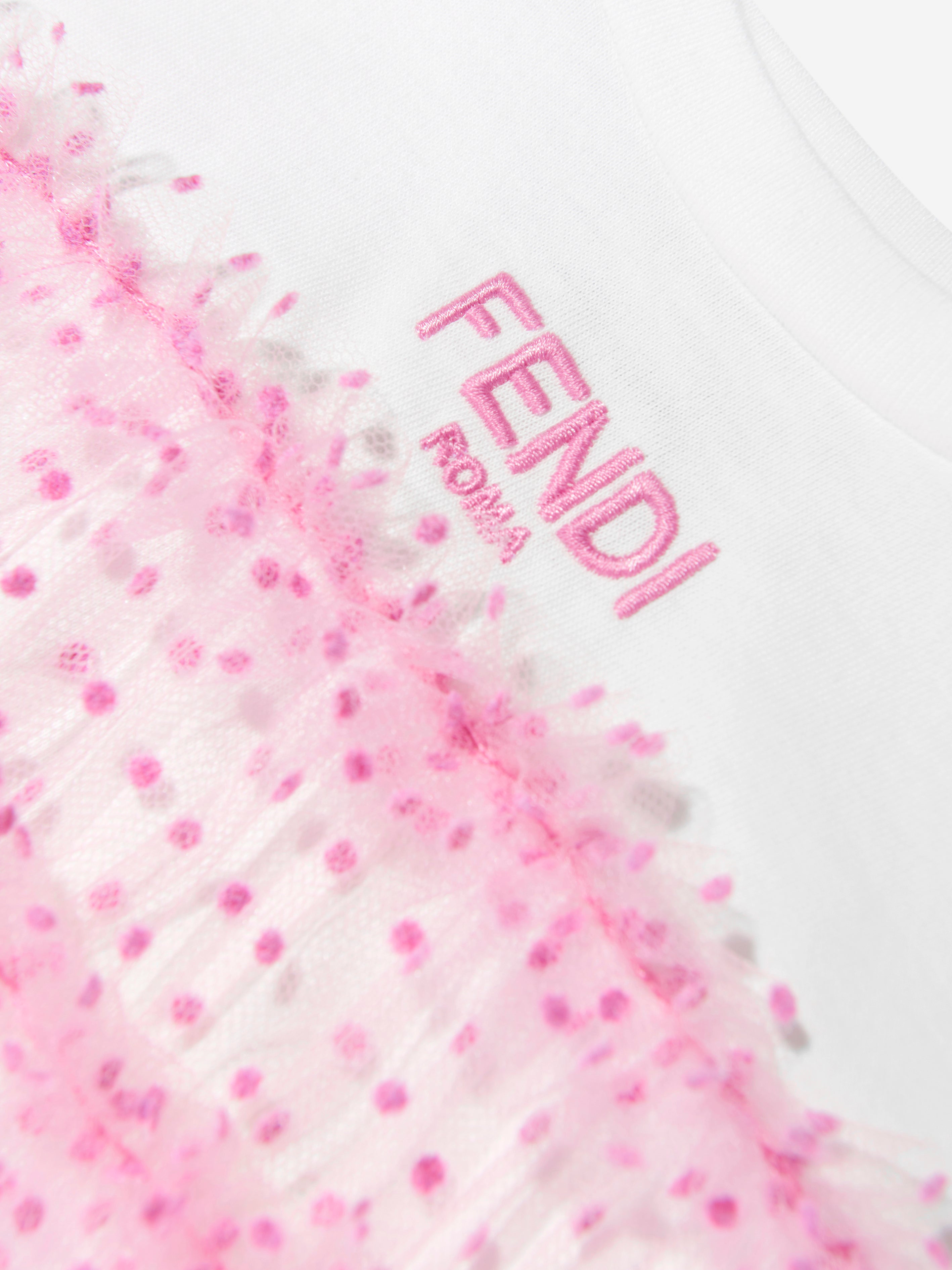 Baby Girls Jersey And Tulle Dress in Pink