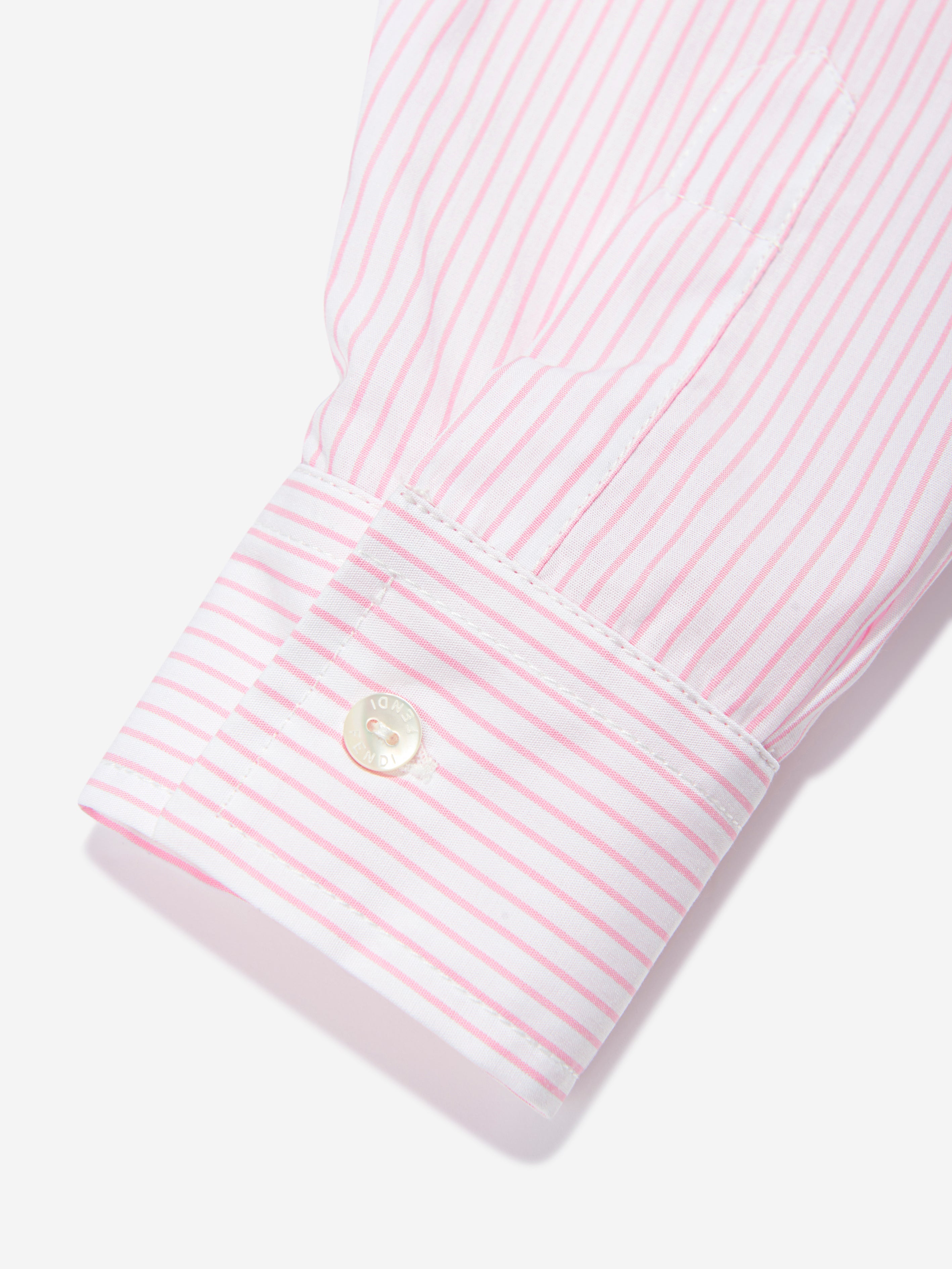 Girls Striped Cropped Shirt in Pink