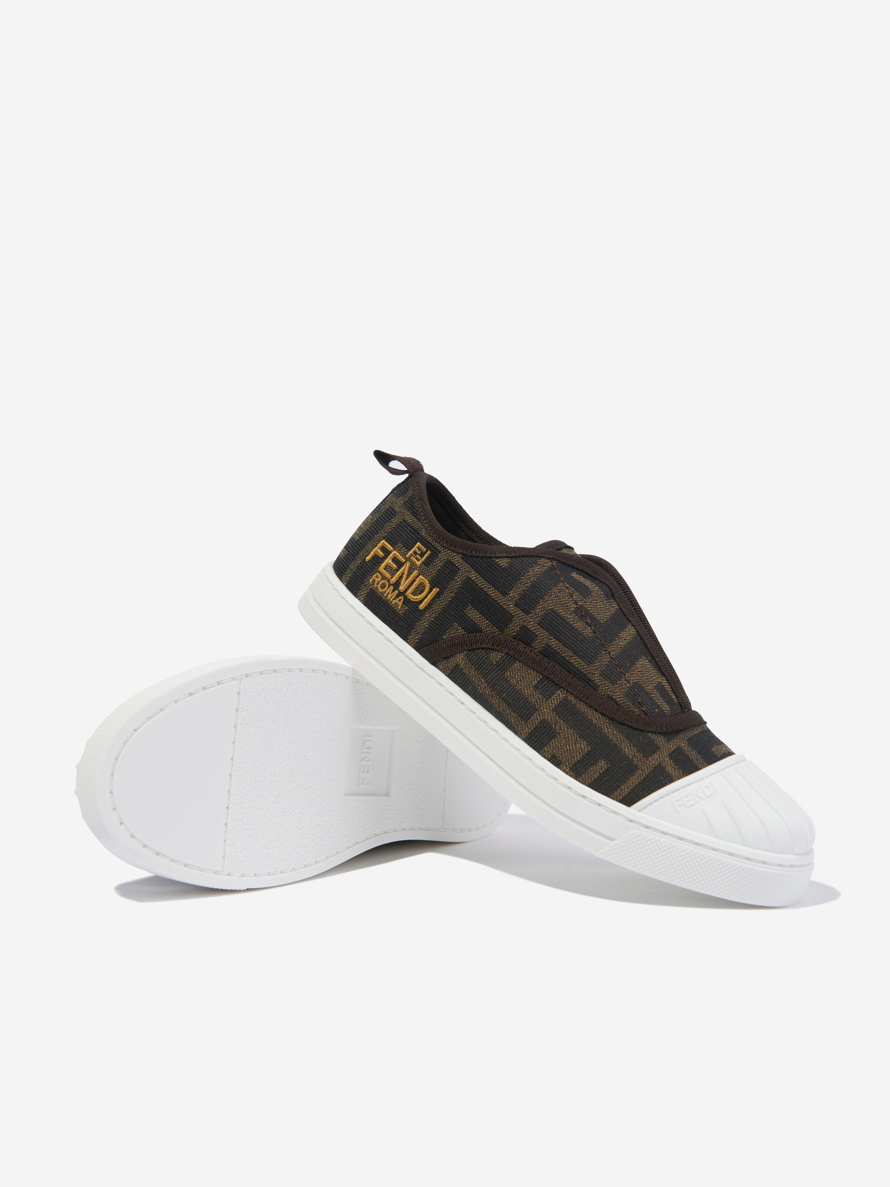 Kids FF Logo Trainers in Brown