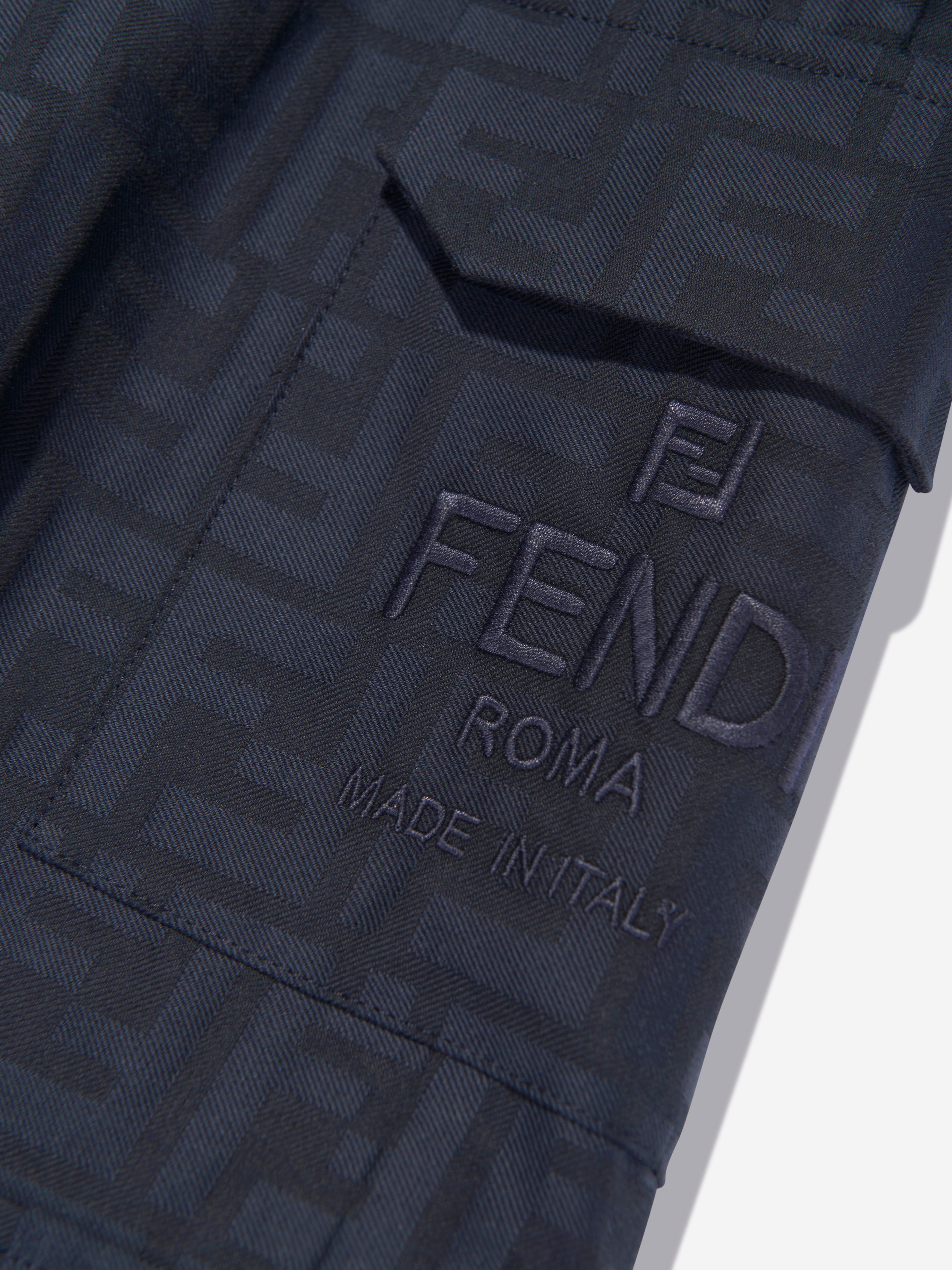 Kids FF Jacquard Cargo Trousers in Navy