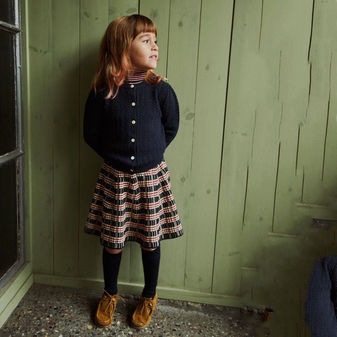 Boys & Girls Dark Navy Wool Cardigan