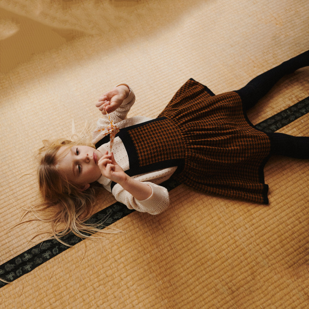 Girls Brown Wool Dress