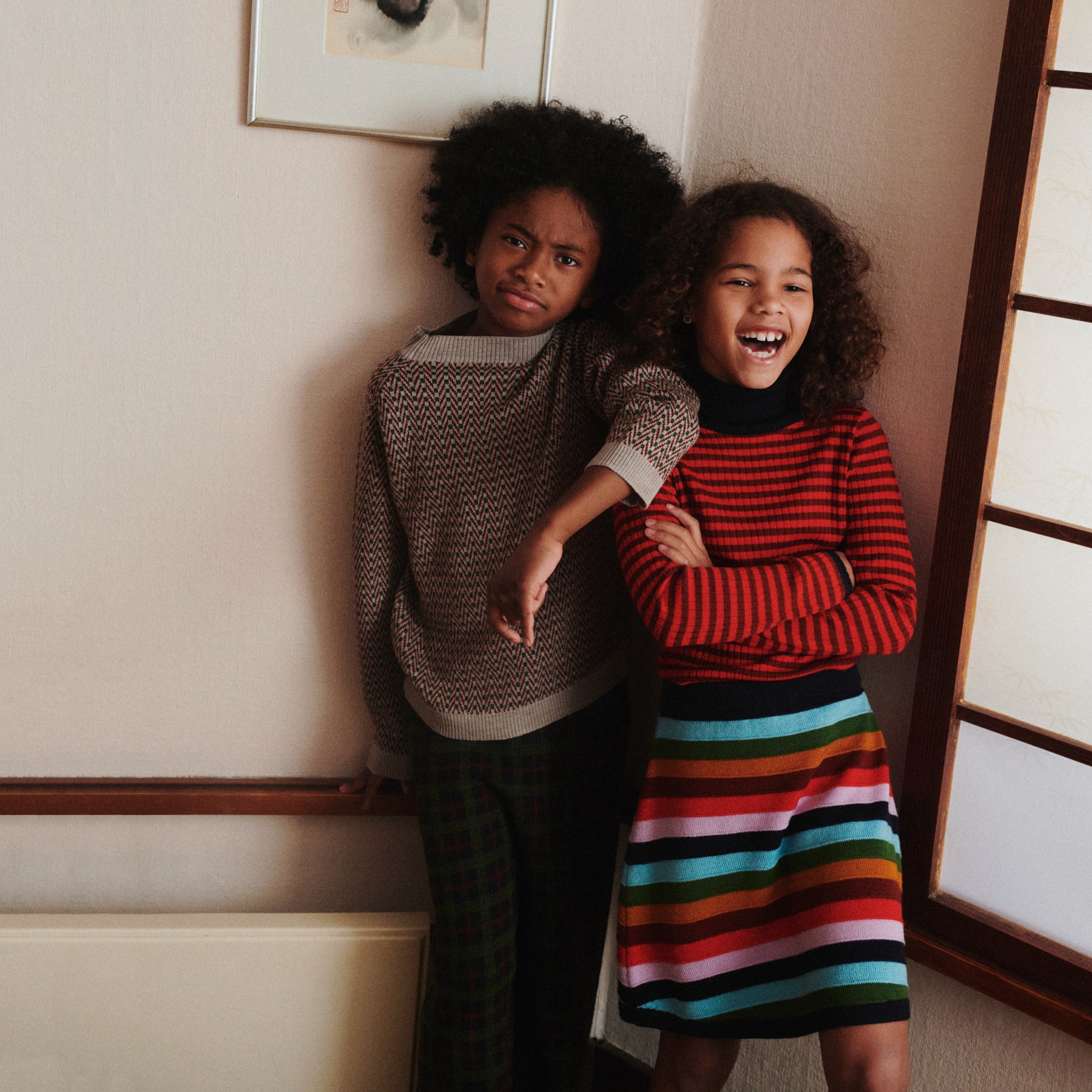 Boys & Girls Red Stripes Wool Turtleneck