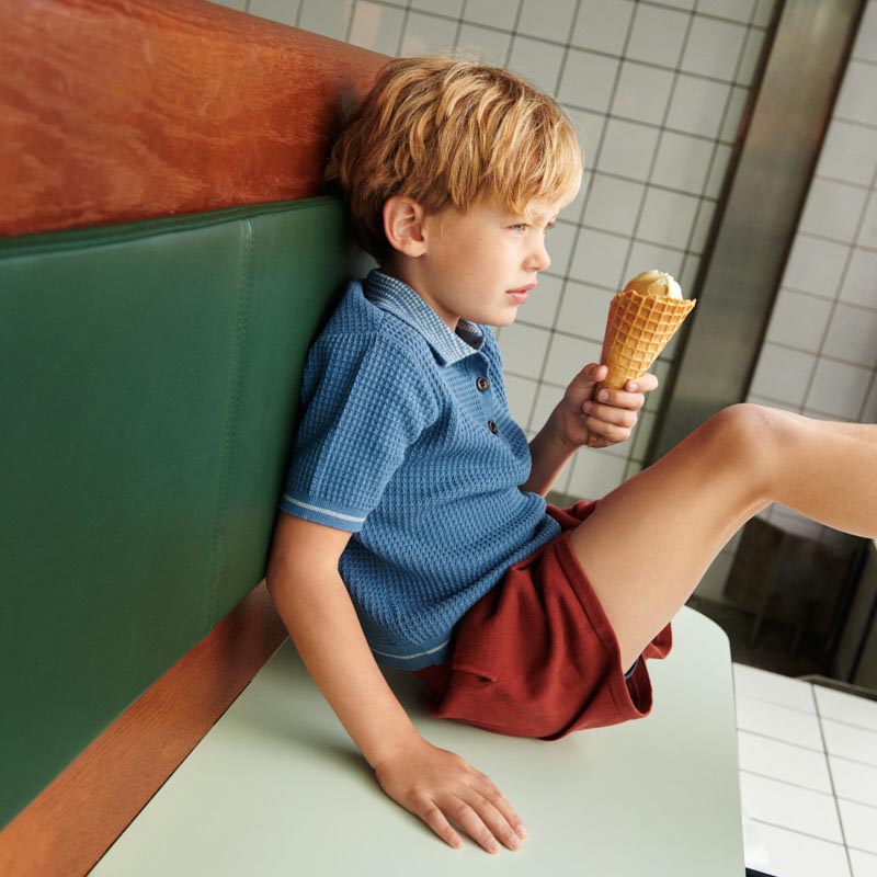 Boys & Girls Brick Red Cotton Shorts