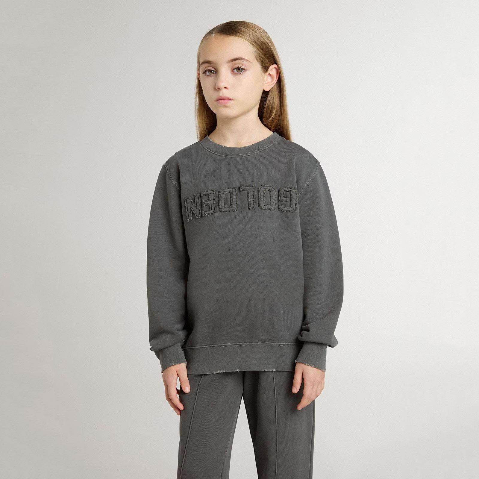 Boys & Girls Grey Logo Cotton Sweatshirt