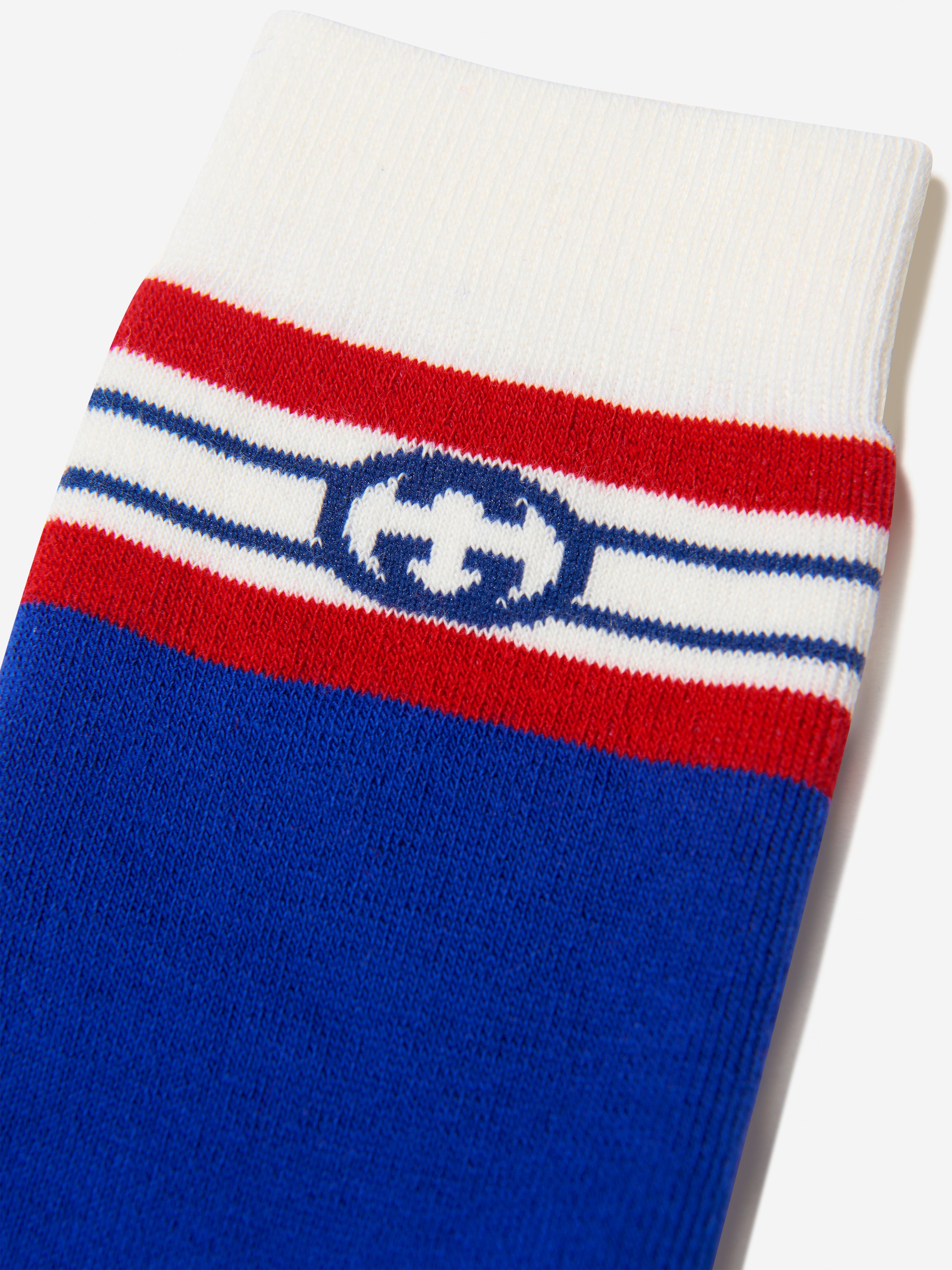 Kids Interlocking G Socks in Blue