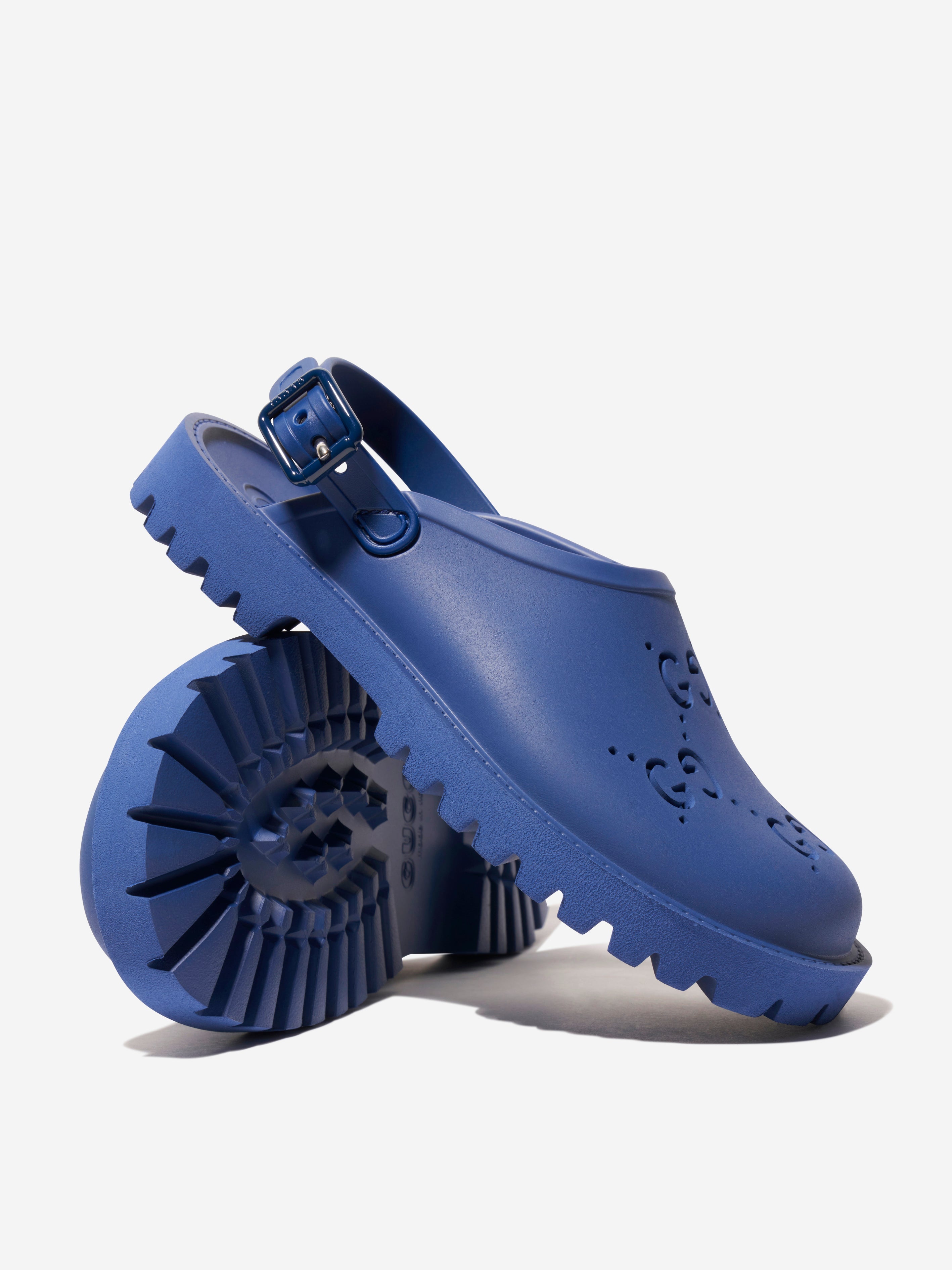 Kids GG Rubber Sandals in Blue