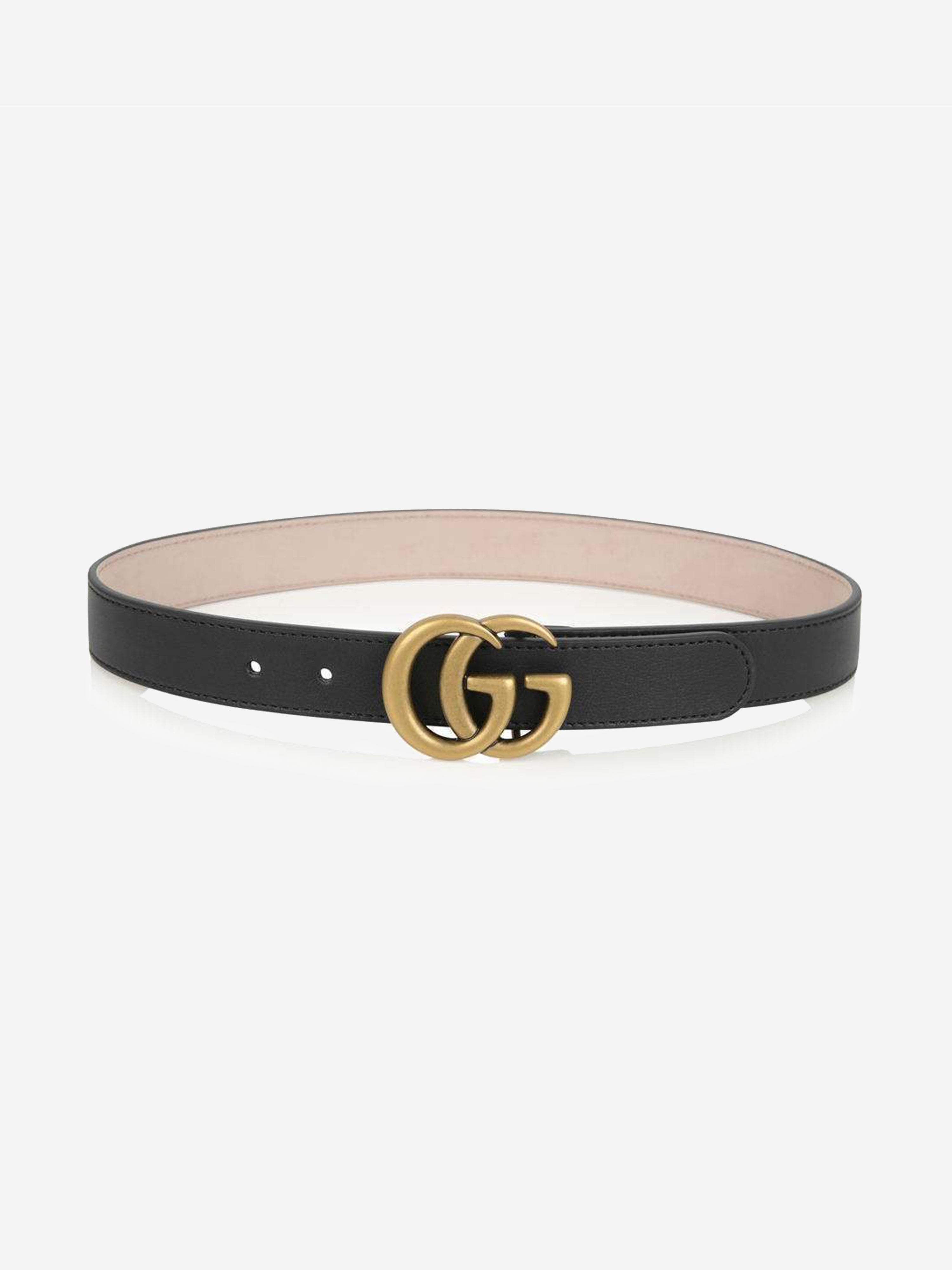 Kids Leather GG Buckle Belt