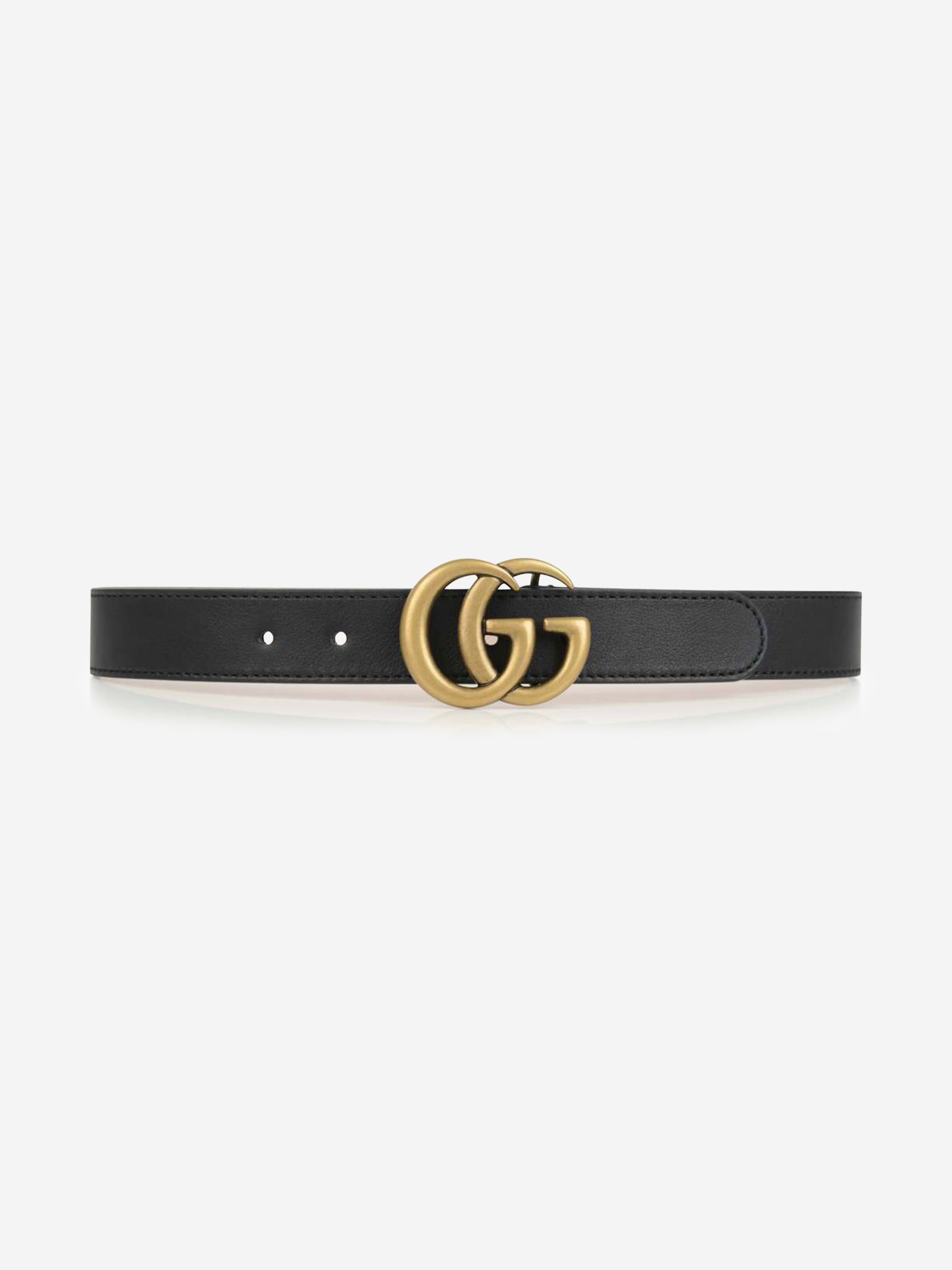 Kids Leather GG Buckle Belt