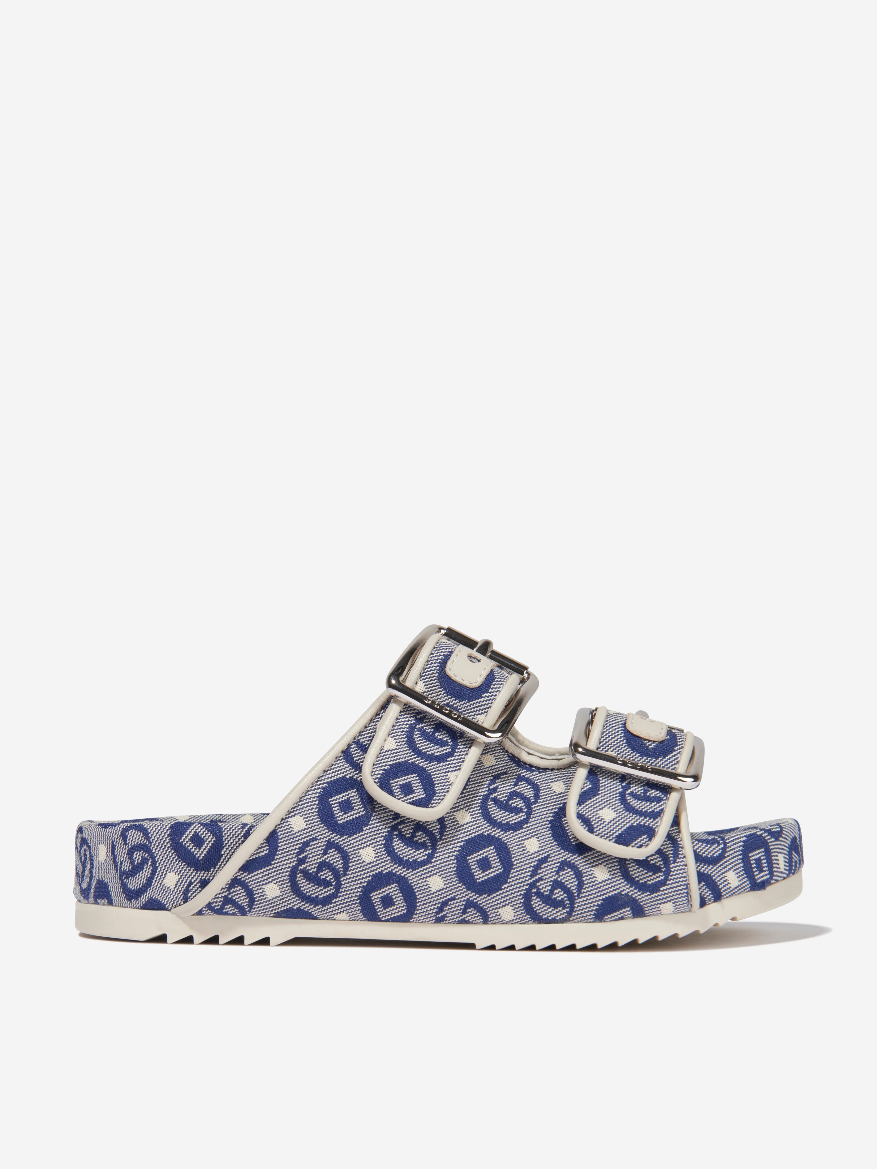Kids Slide Sandals With Straps in Blue