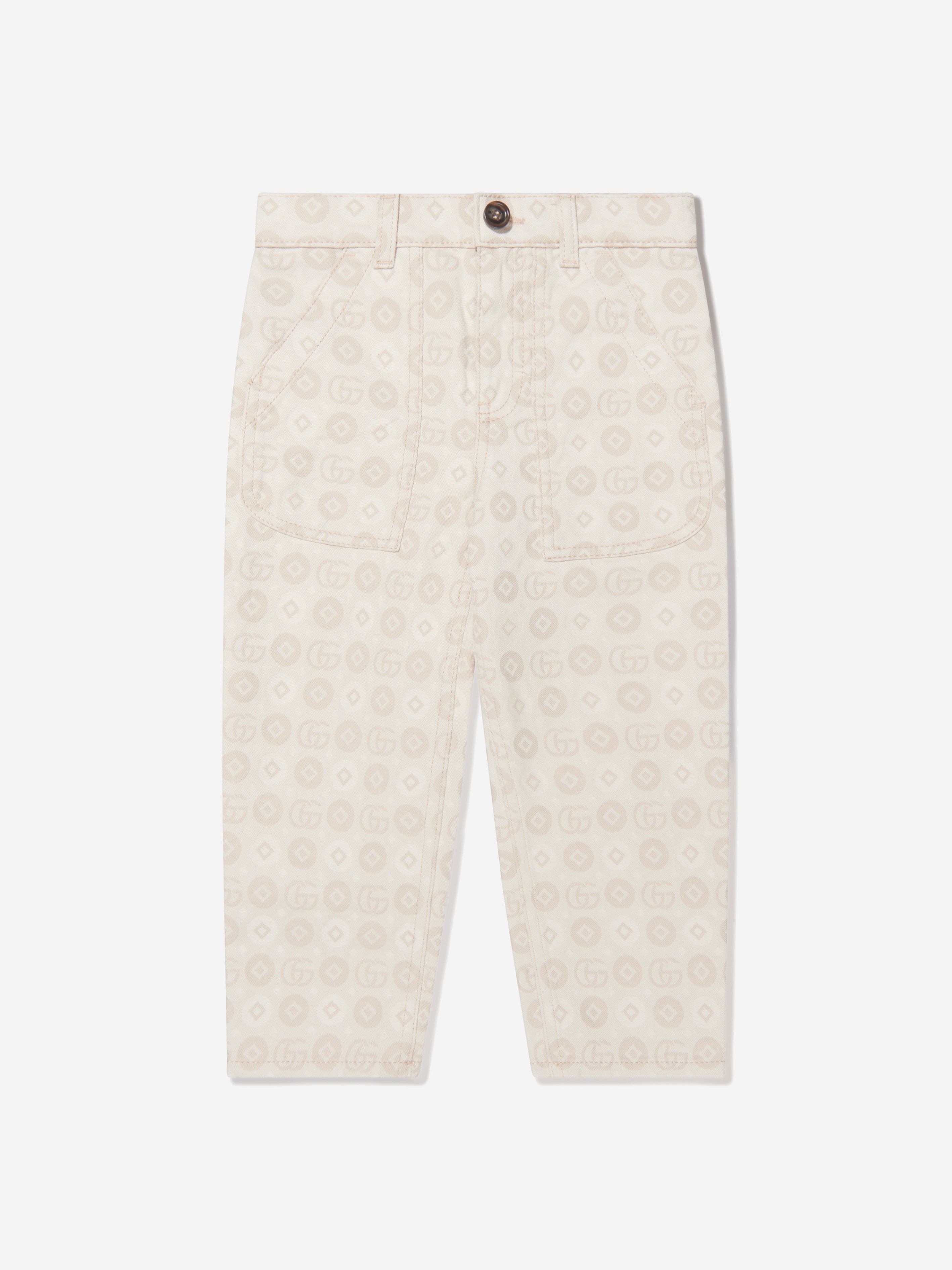 Kids Jacquard GG Denim Jeans in Ivory