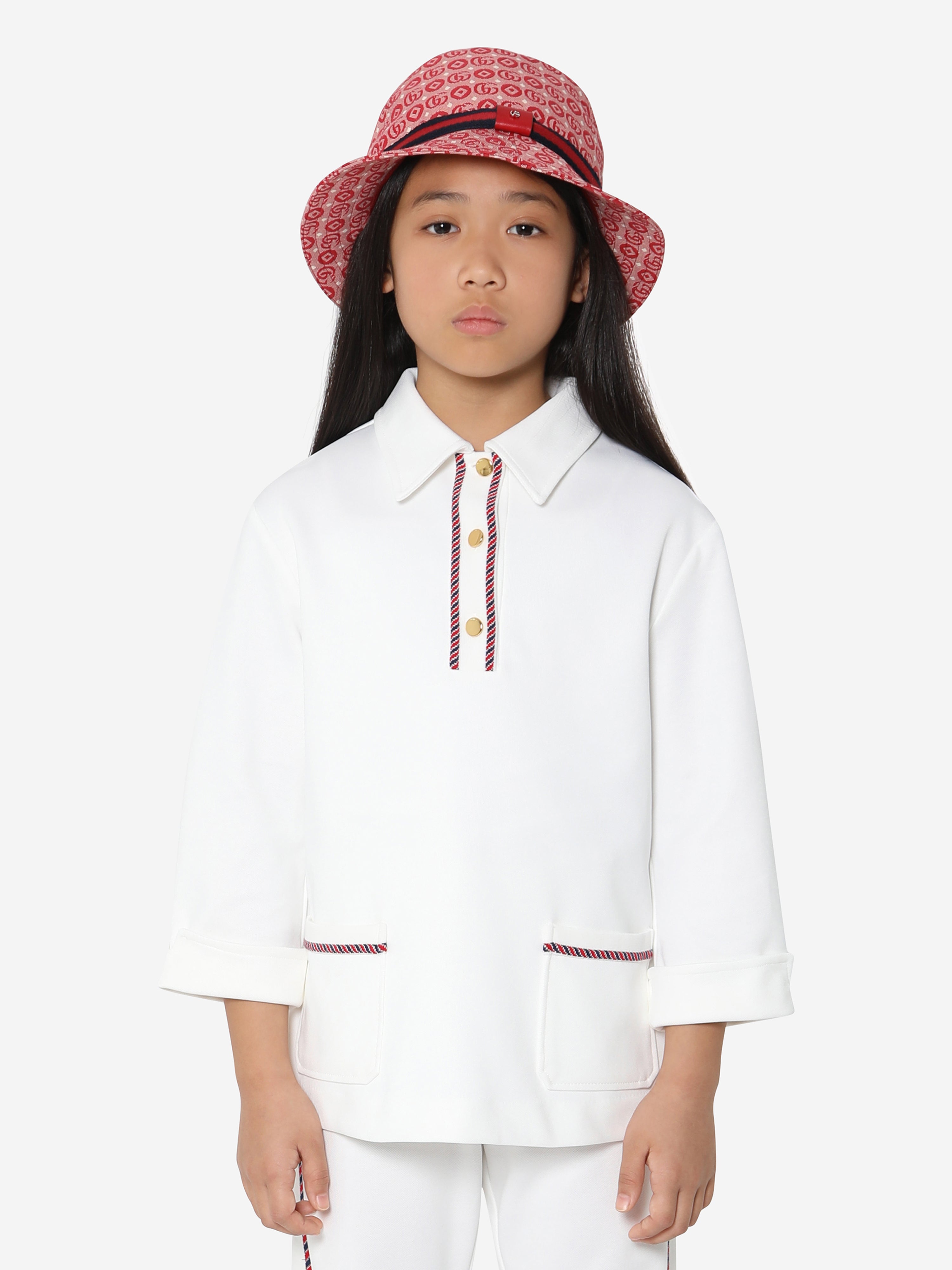 Girls Knitted Jersey Top in White