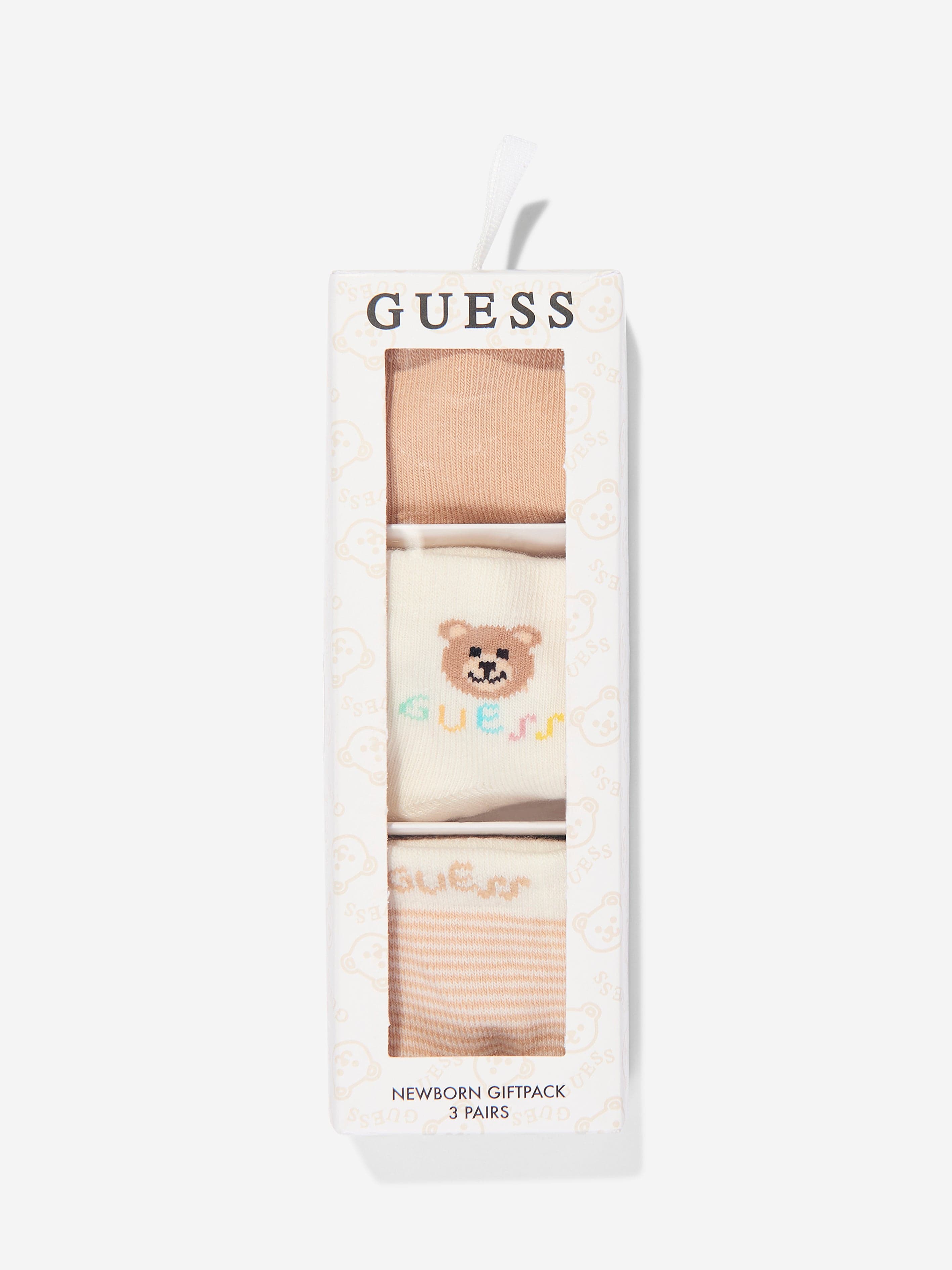 Guess Baby 3 Pairs Of Socks Set in Beige