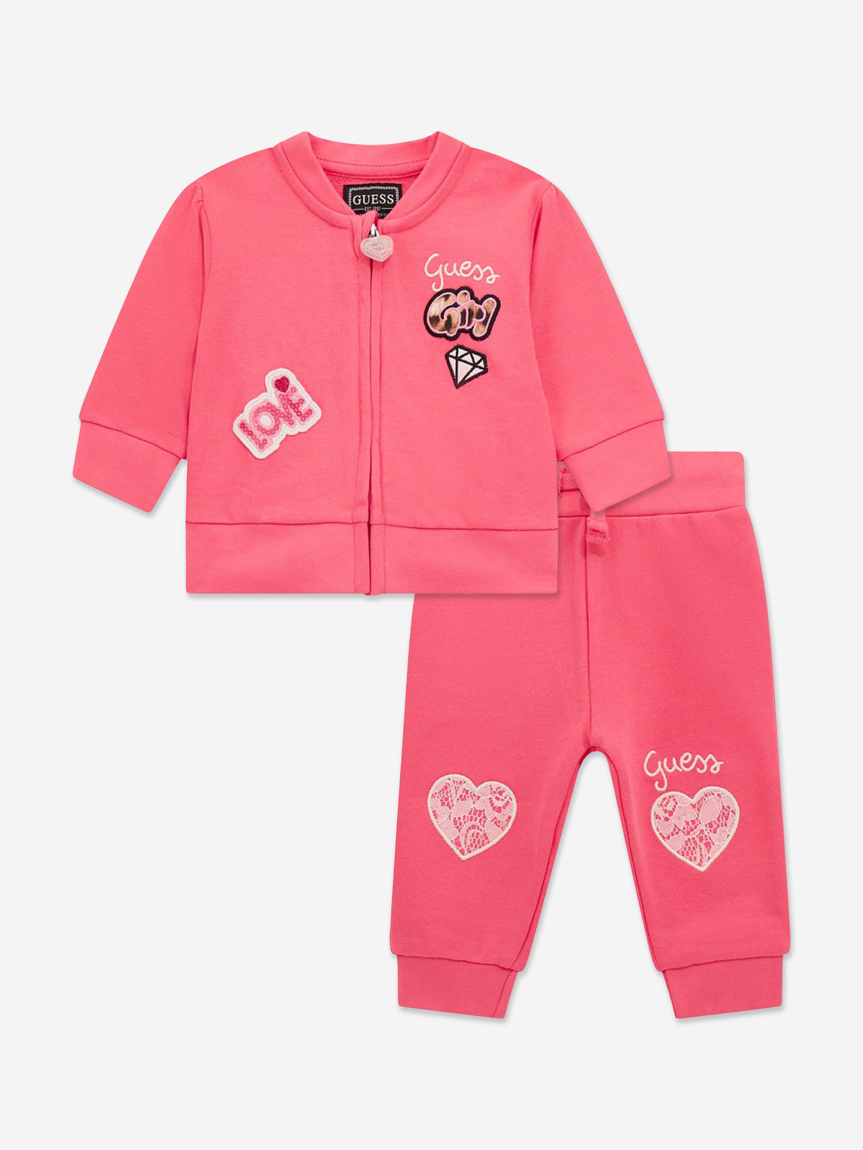 Baby Girls Love Tracksuit in Pink