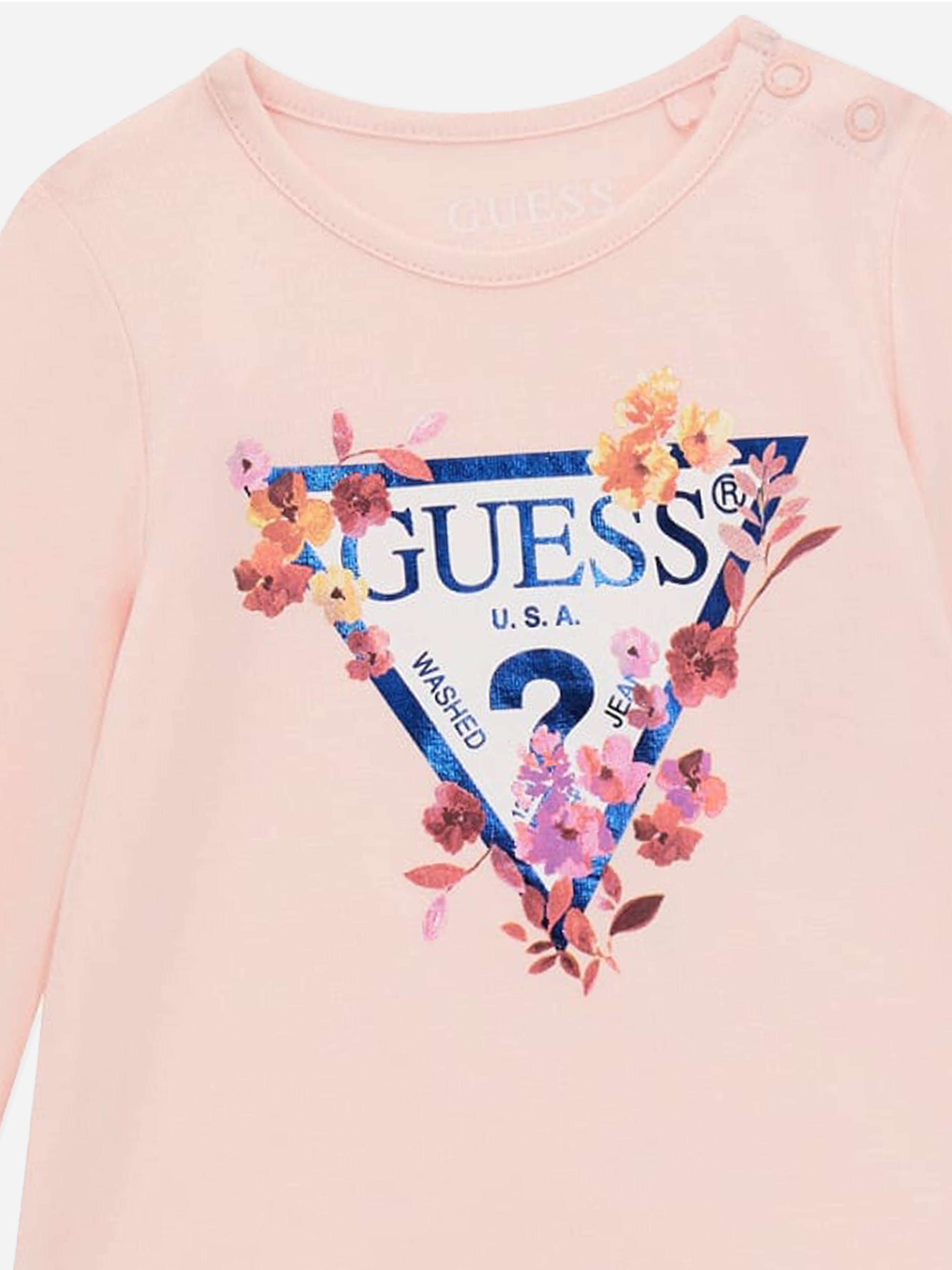 Baby Girls Long Sleeve Logo T-Shirt in Pink
