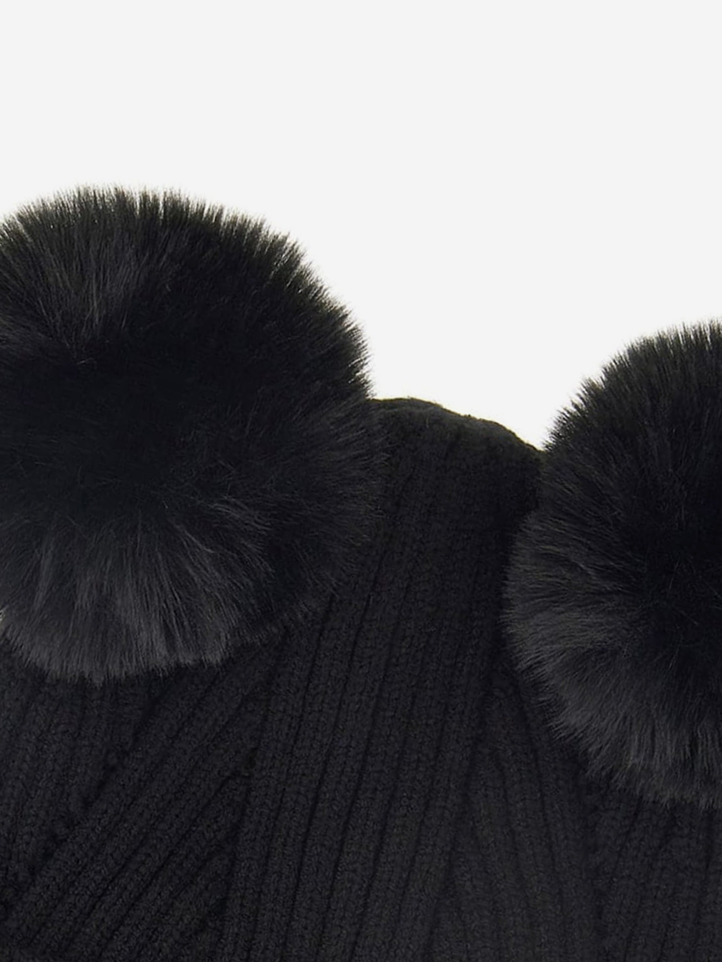 Bonnet en tricot avec pompon Guess Girls noir