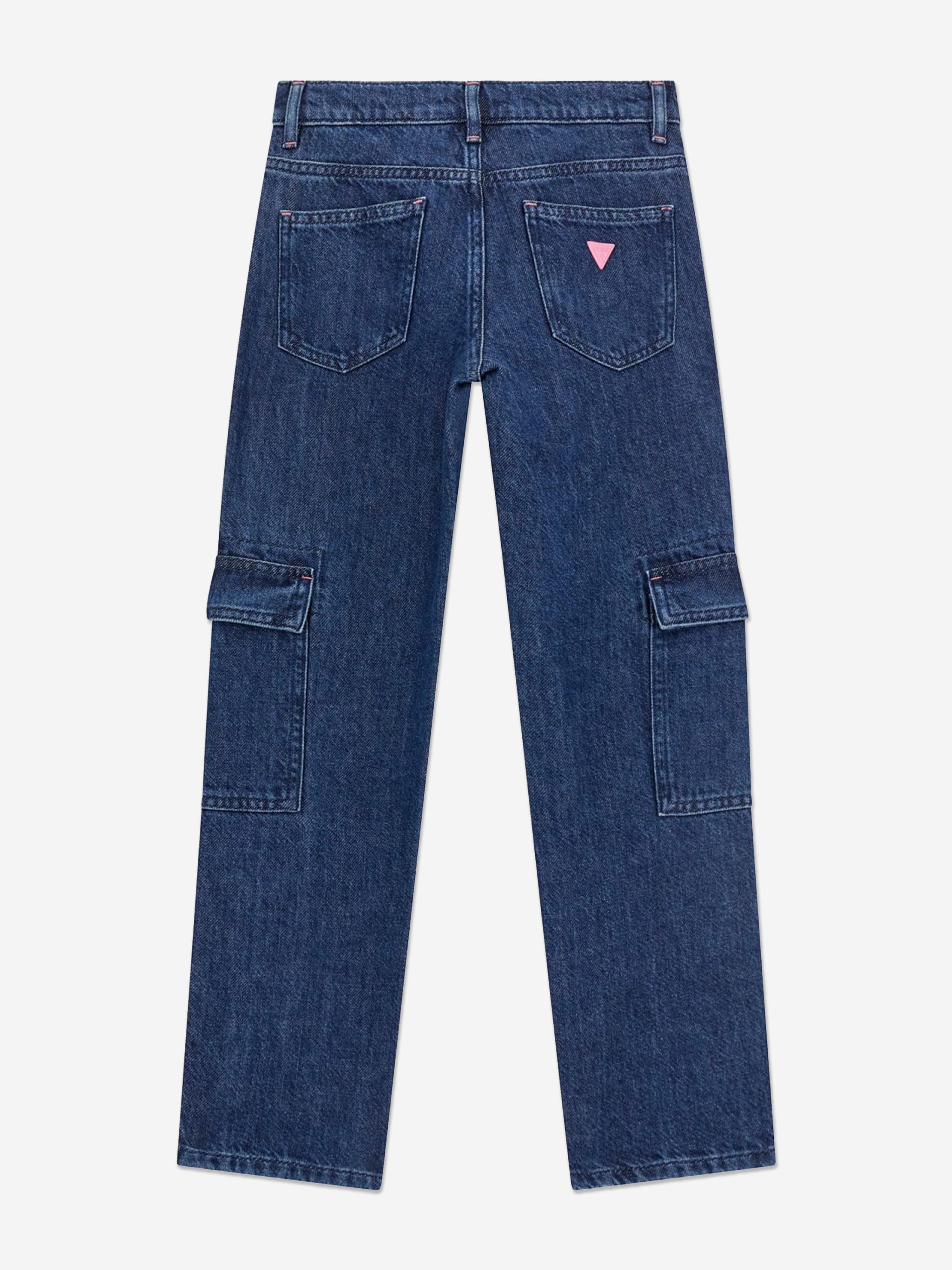 Guess Girls Tencel Cargo Trousers in Blue