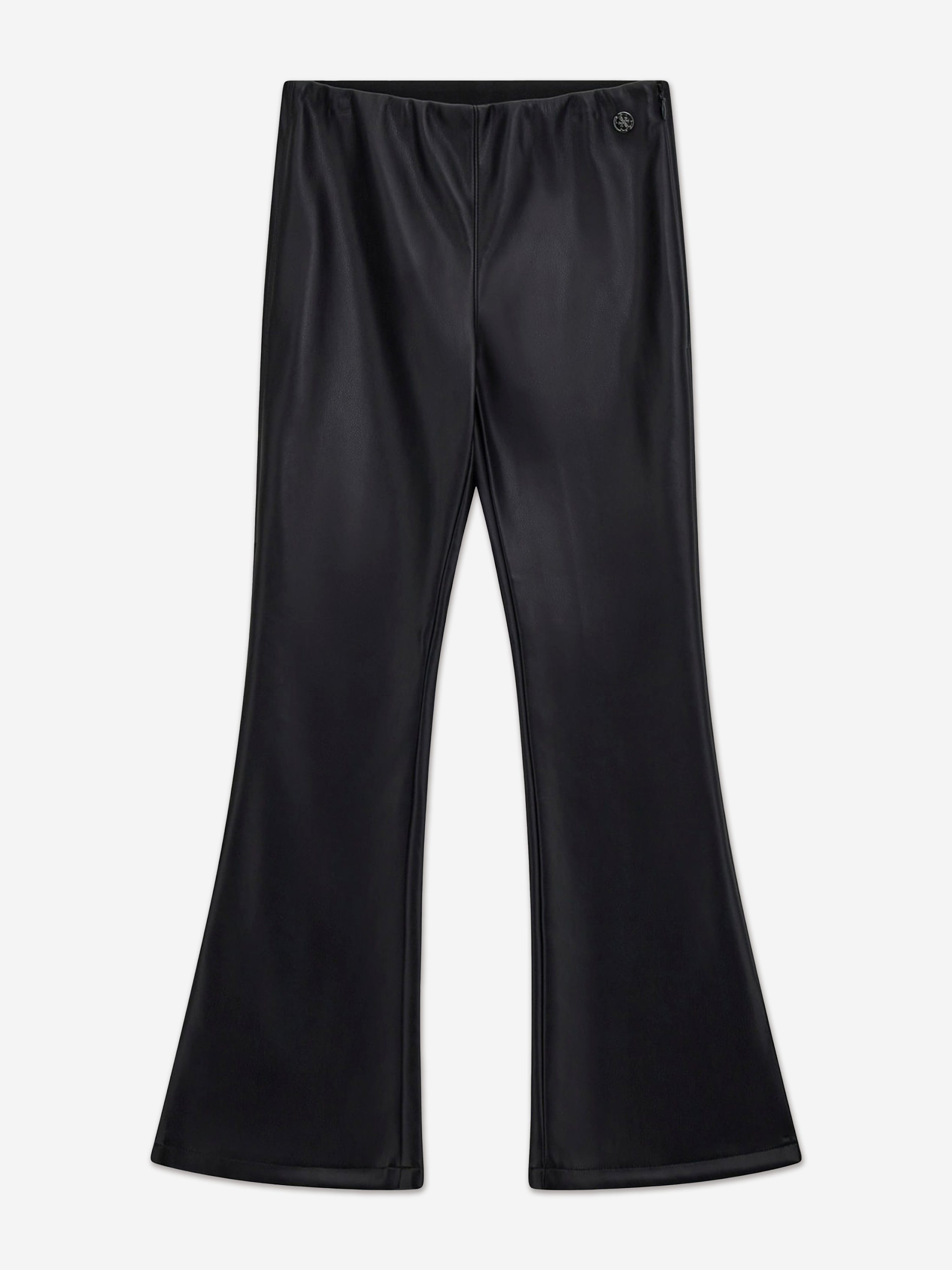 Girls Faux Leather Wide Fit Leggings in Black