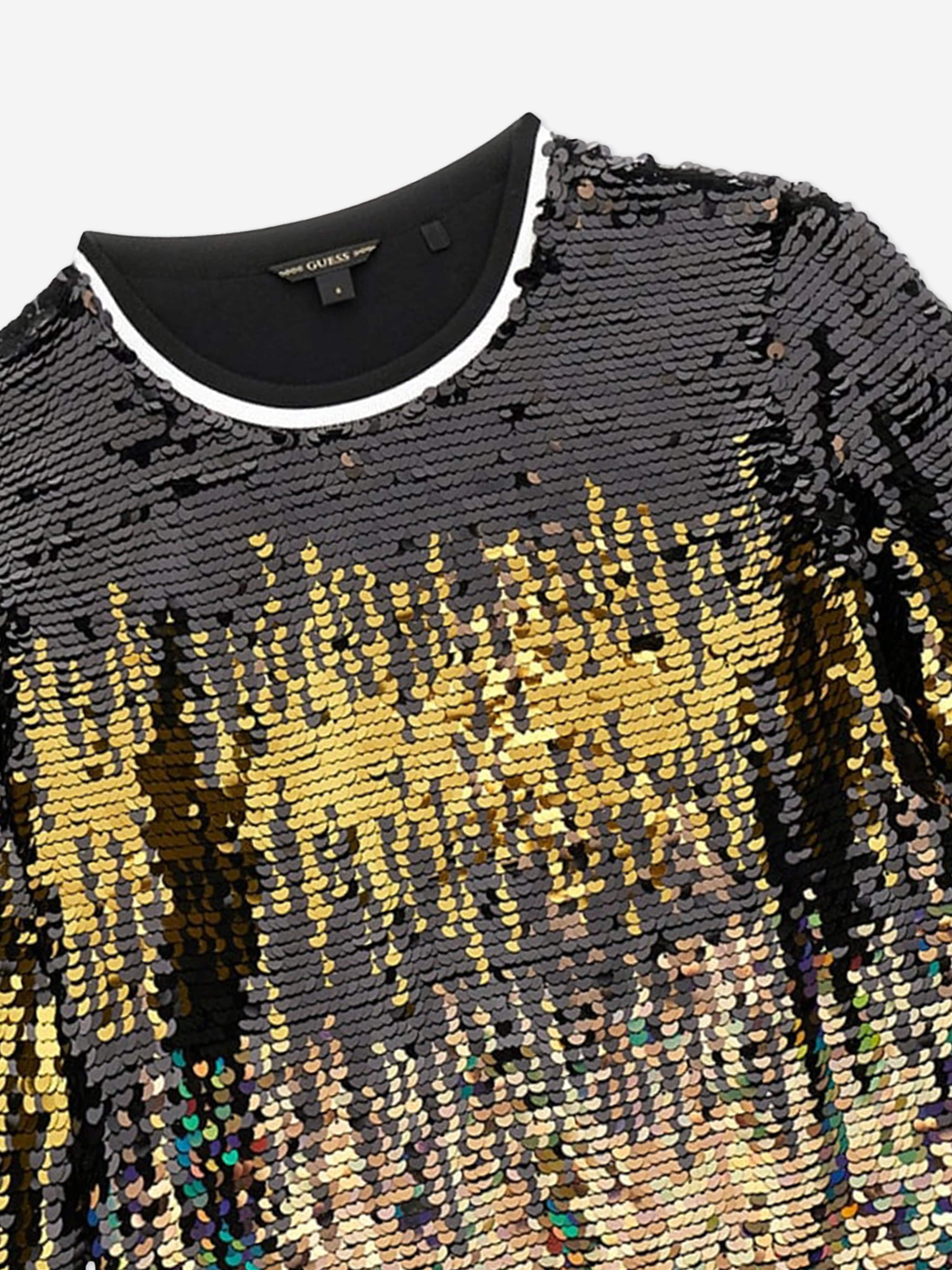 Girls Sequinned Sweatshirt in Black