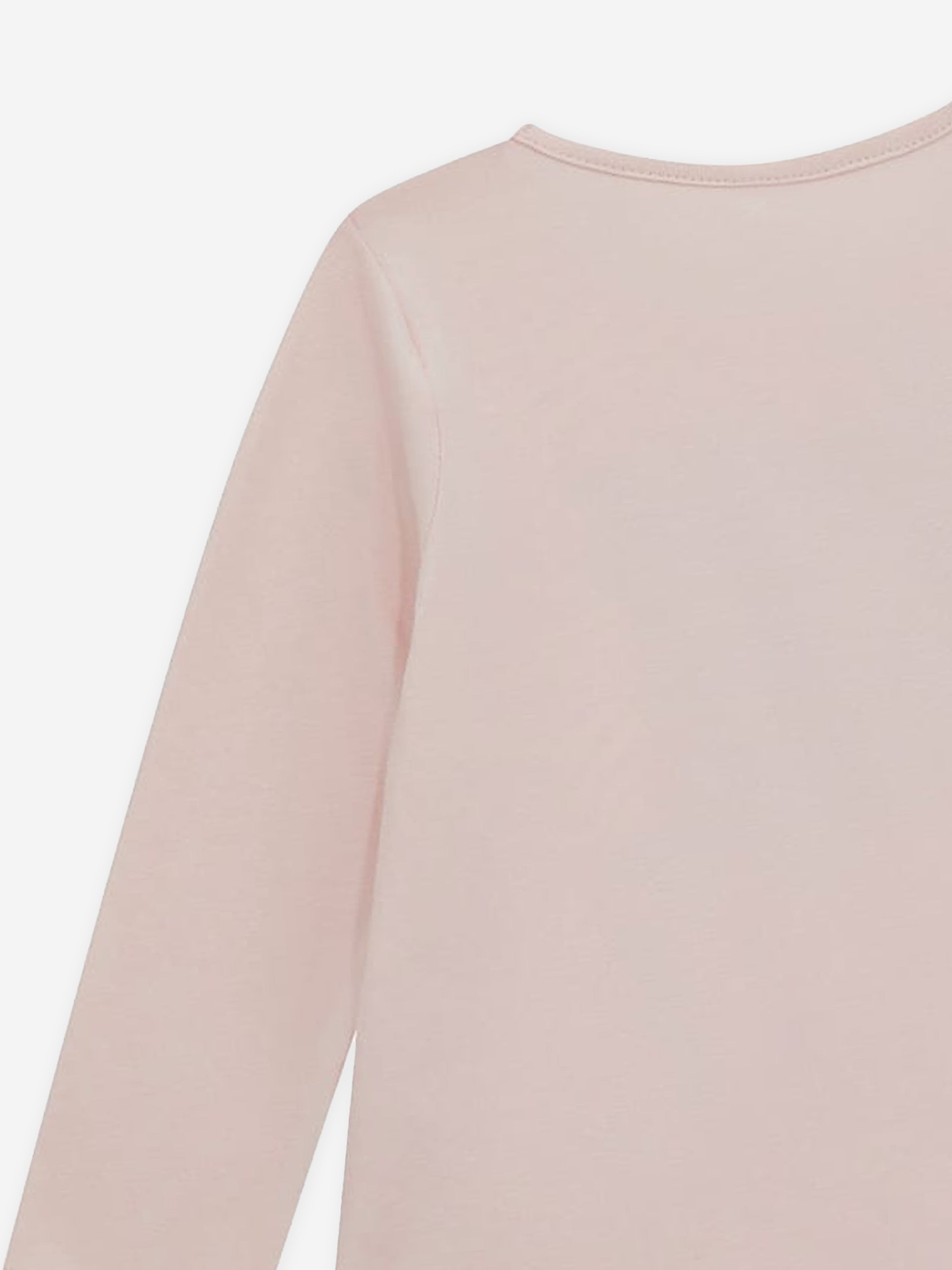 Girls Long Sleeve Logo T-Shirt in Pink