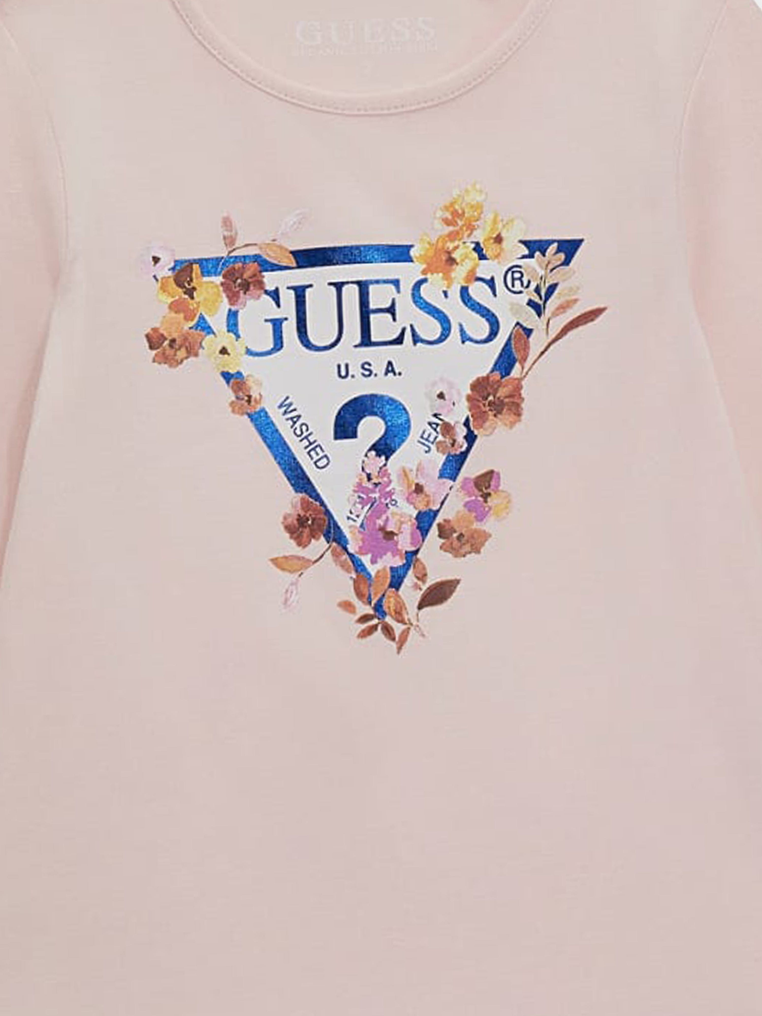 Girls Long Sleeve Logo T-Shirt in Pink
