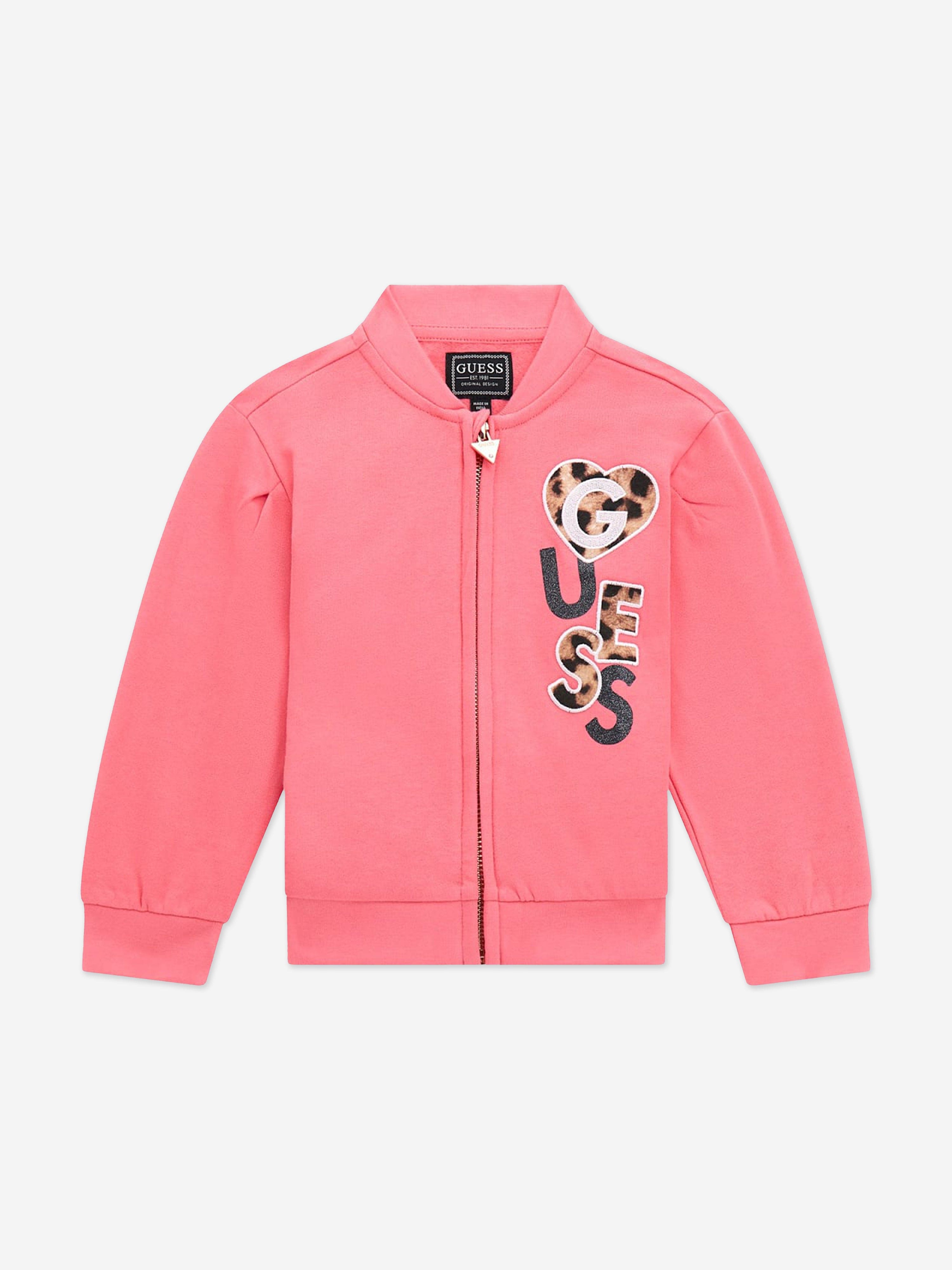 Girls Logo Zip Up Top in Pink