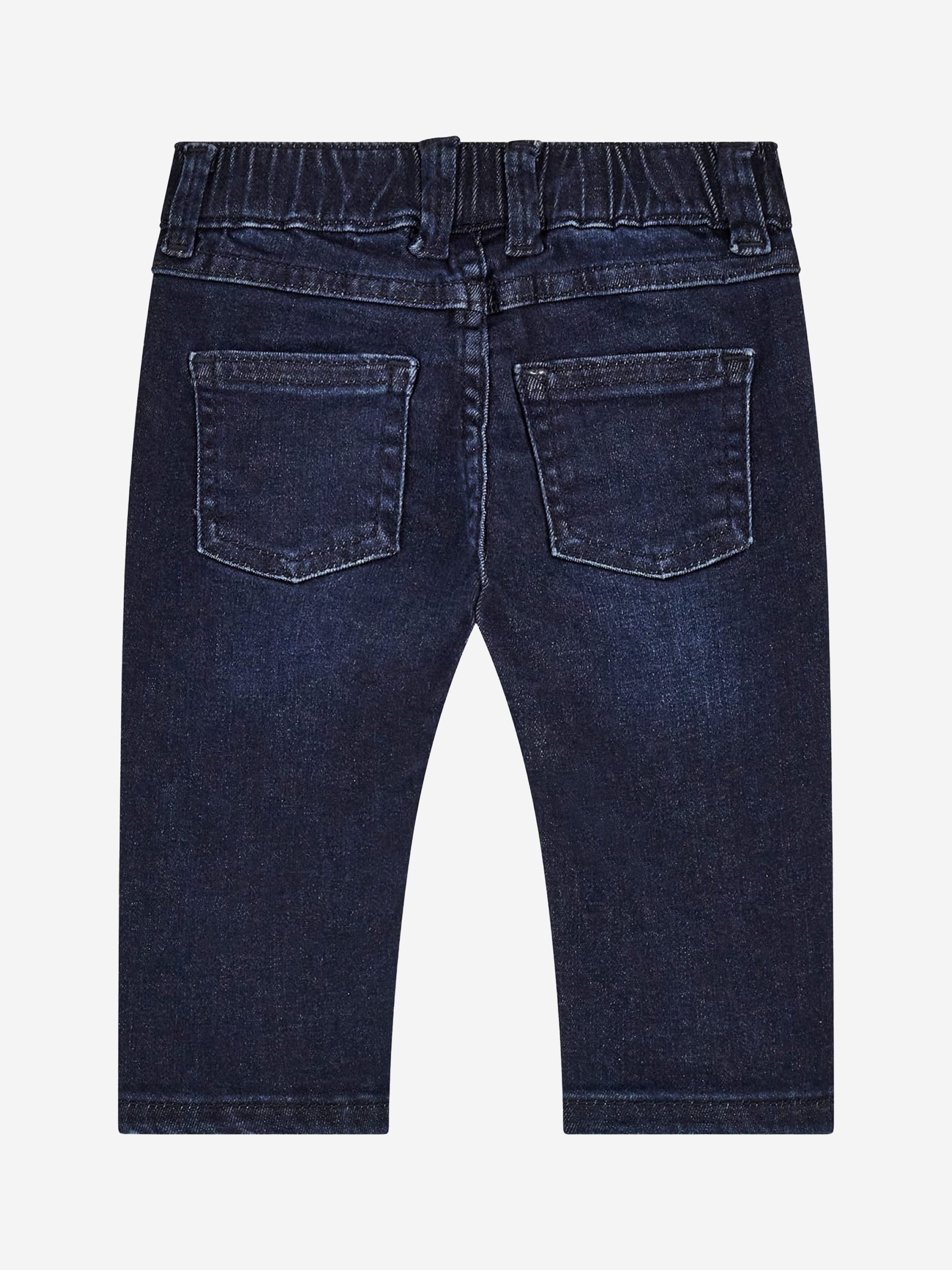 Guess Boys Stretch Denim Bear Jeans in Blue