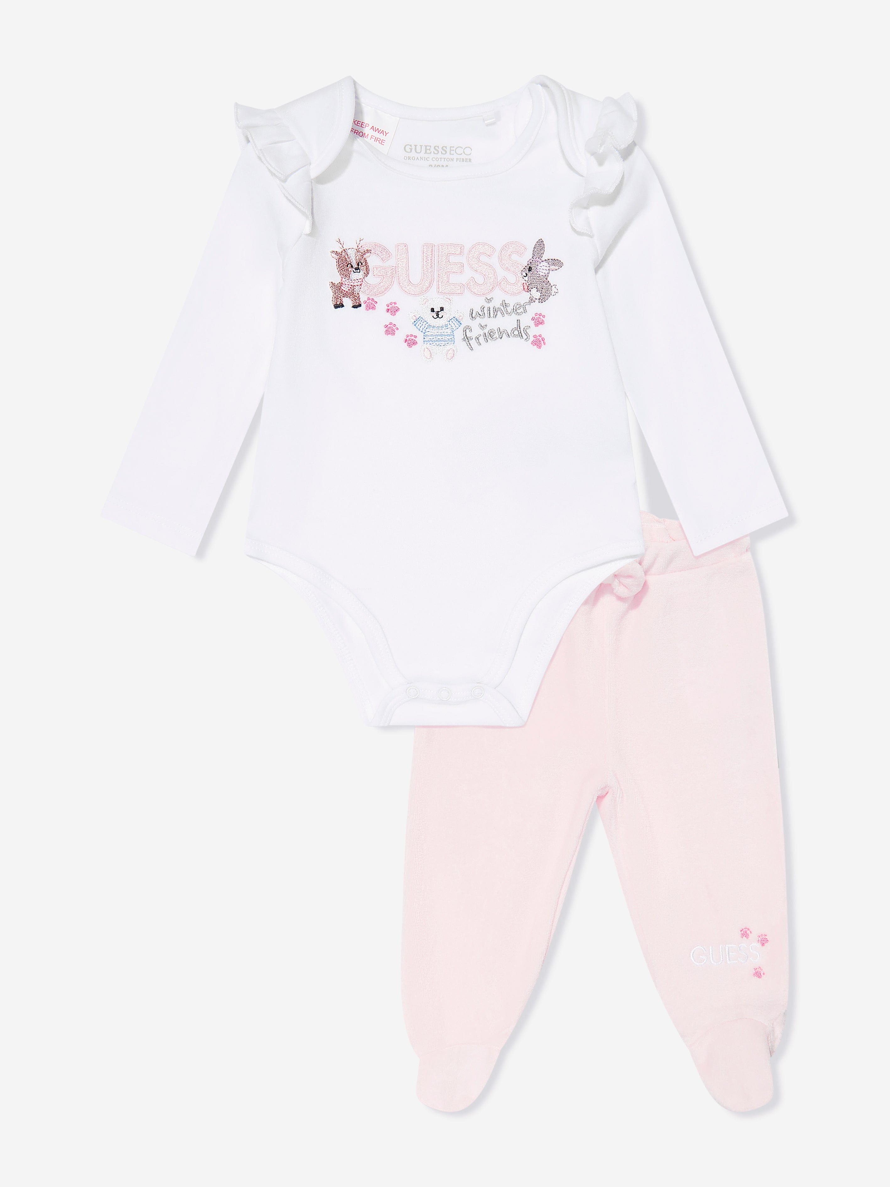 Guess Baby Girls Bodysuit And Pants Set in Multicolour
