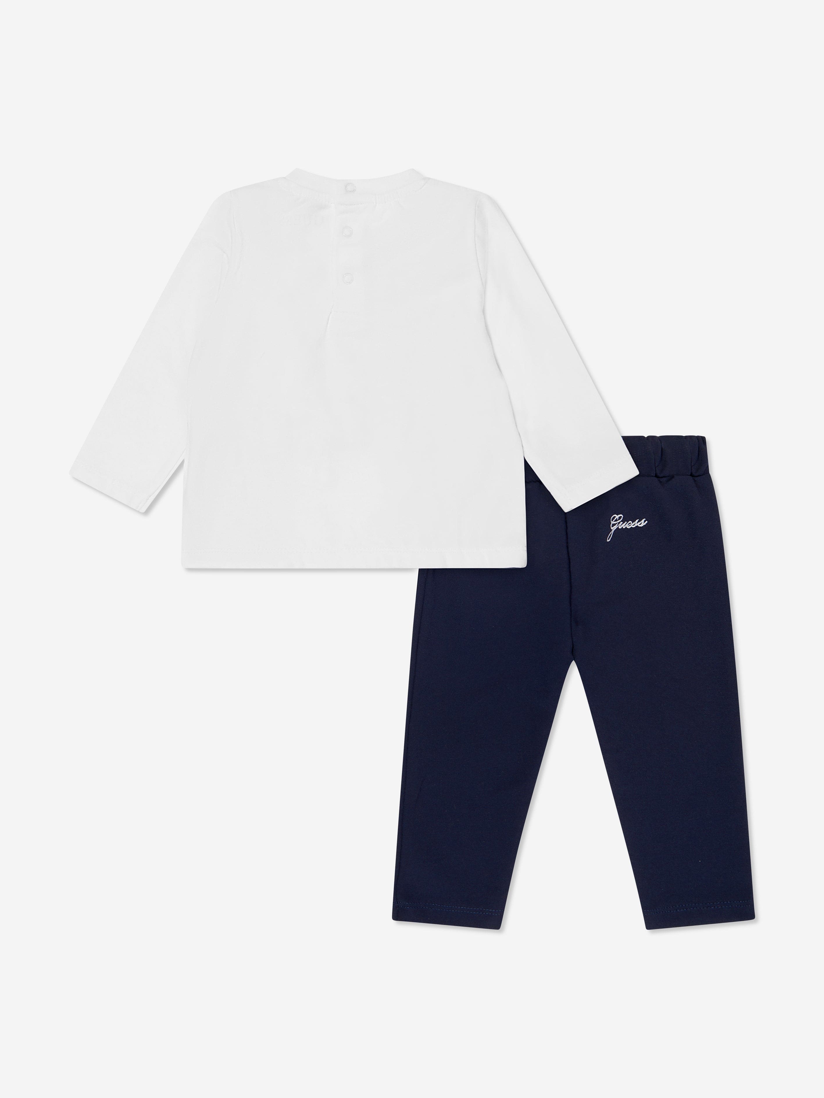 Baby Boys T-Shirt and Pants Set in White