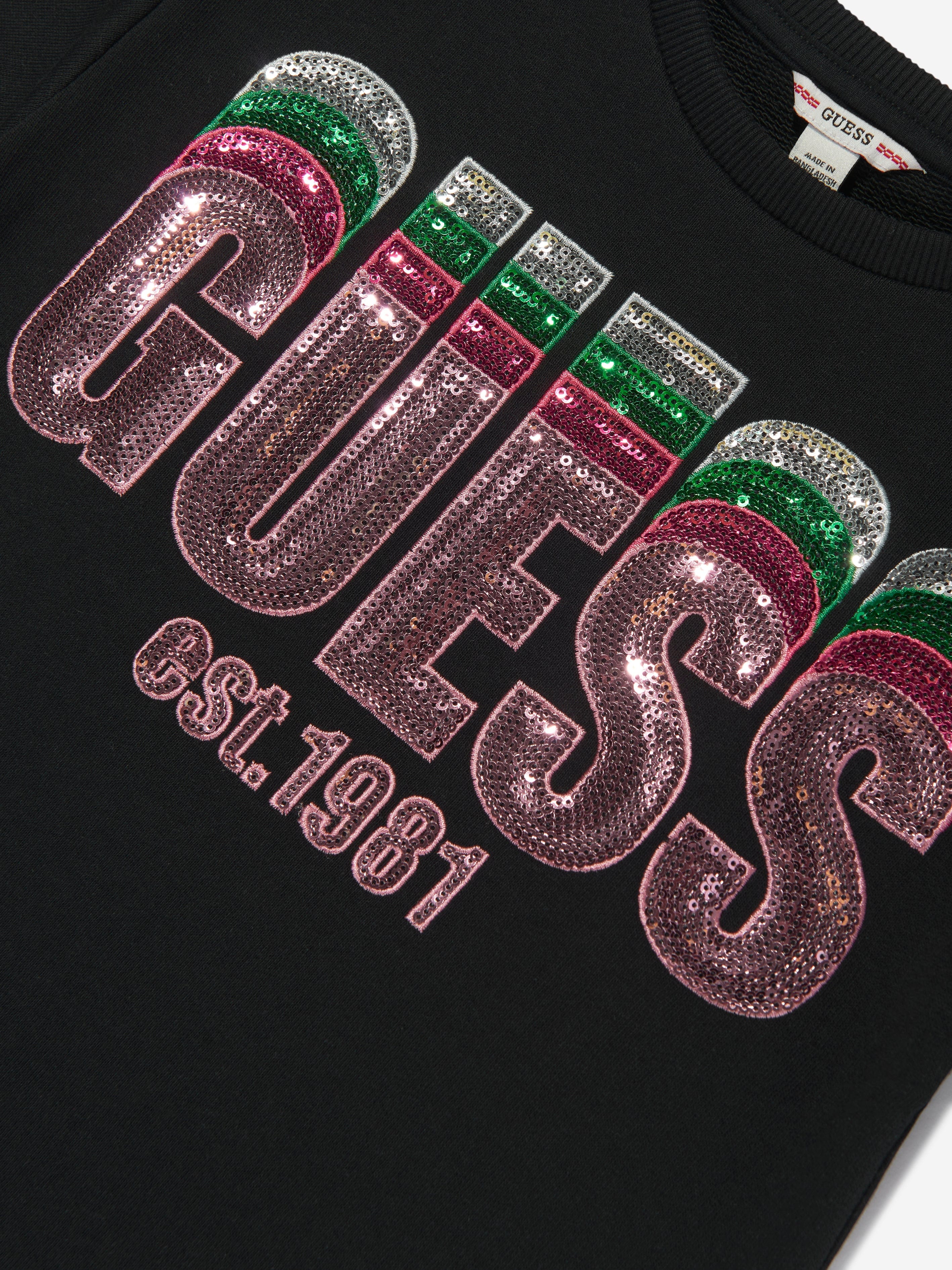 Girls Logo Sweater Dress in Black