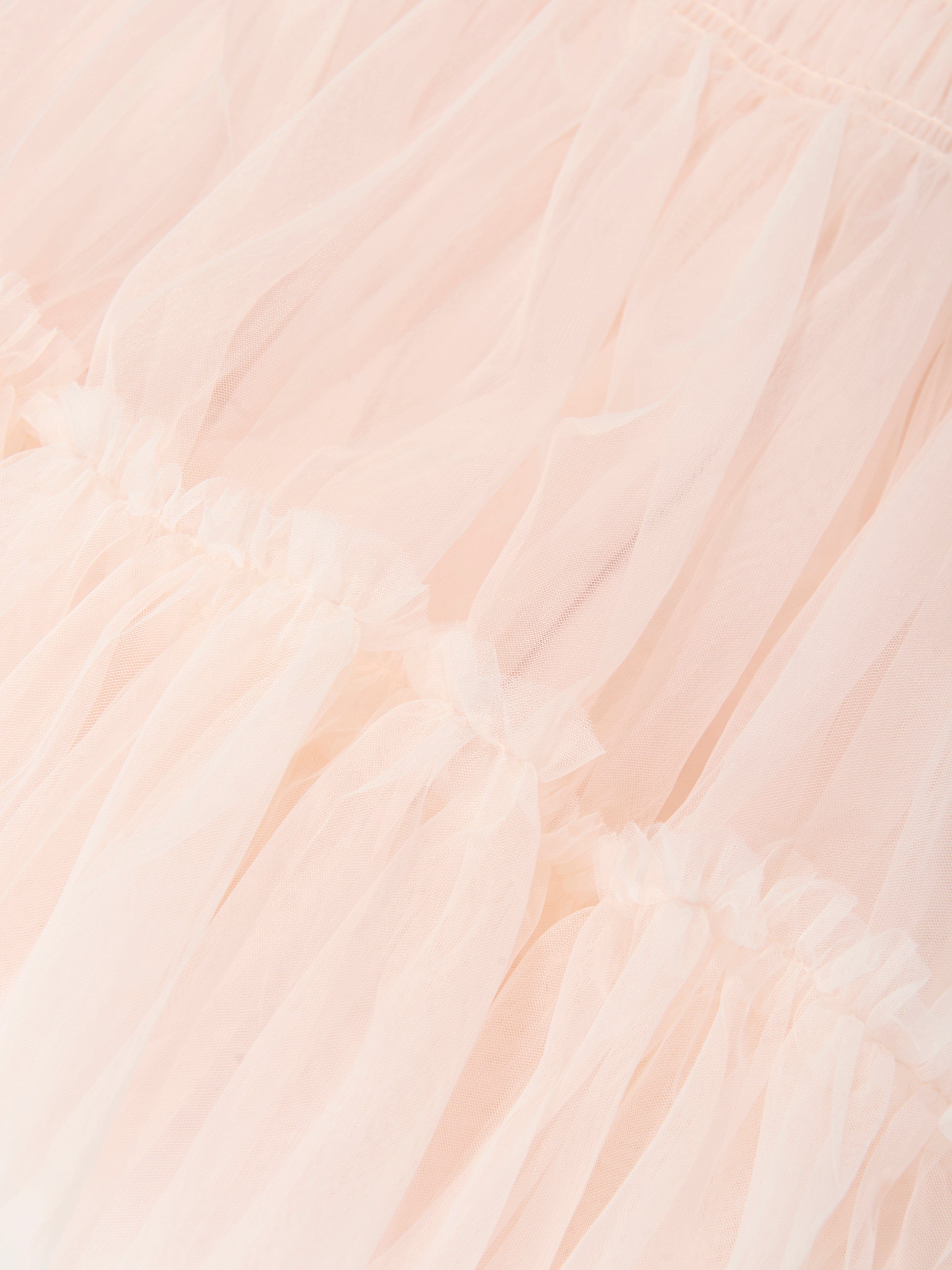 Girls Jersey and Tulle Dress in Pink