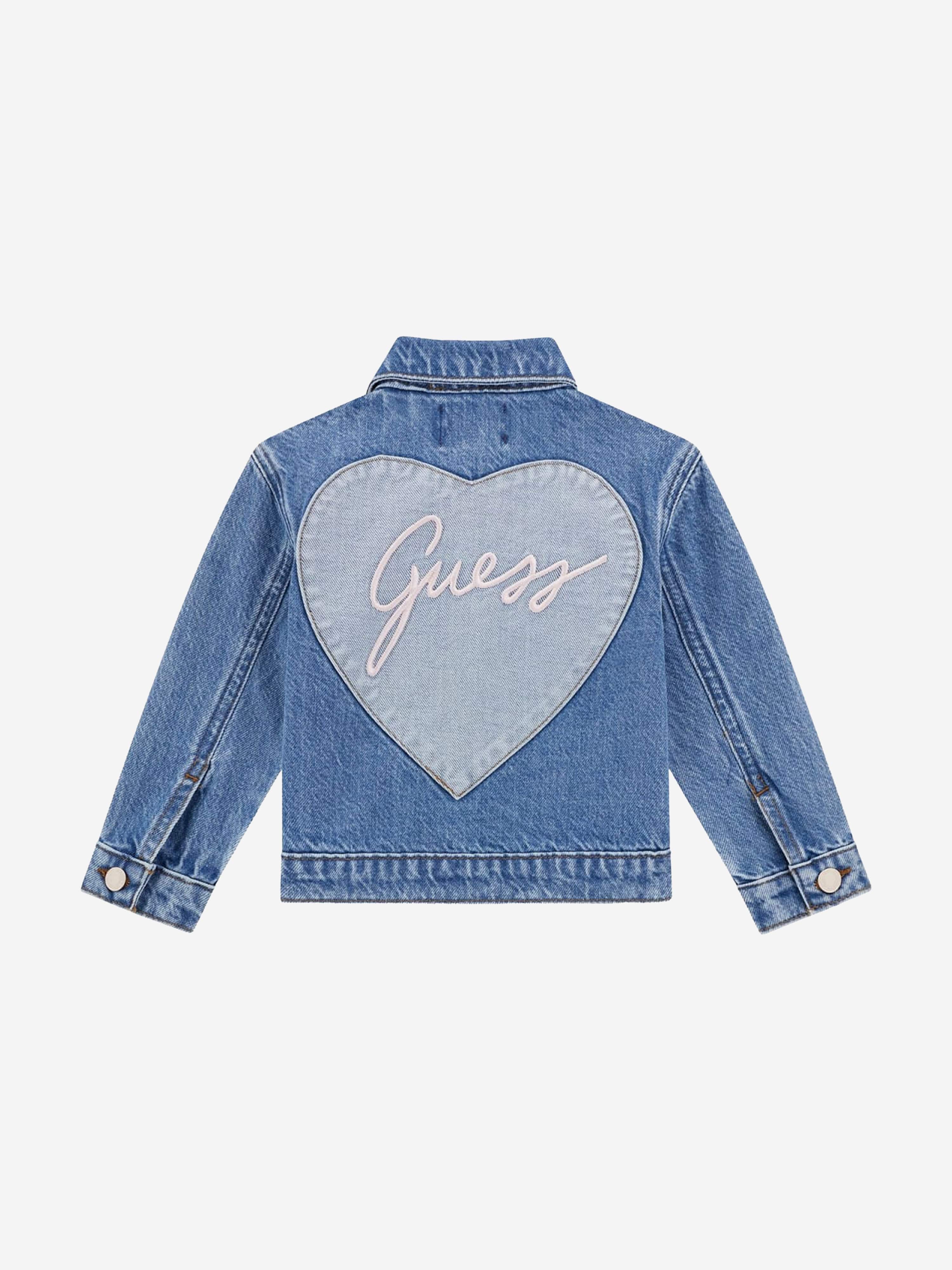 Girls Heart Denim Jacket in Blue