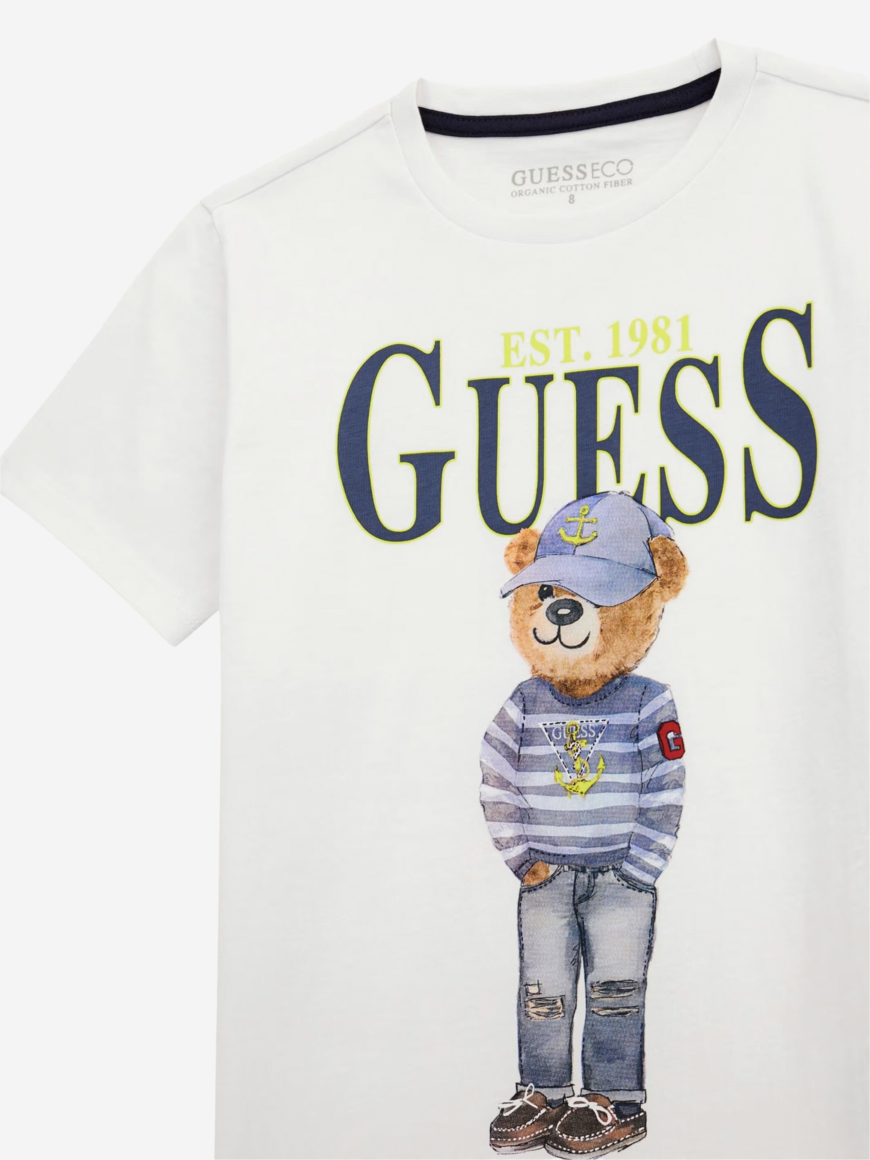 Boys Bear T-Shirt in White