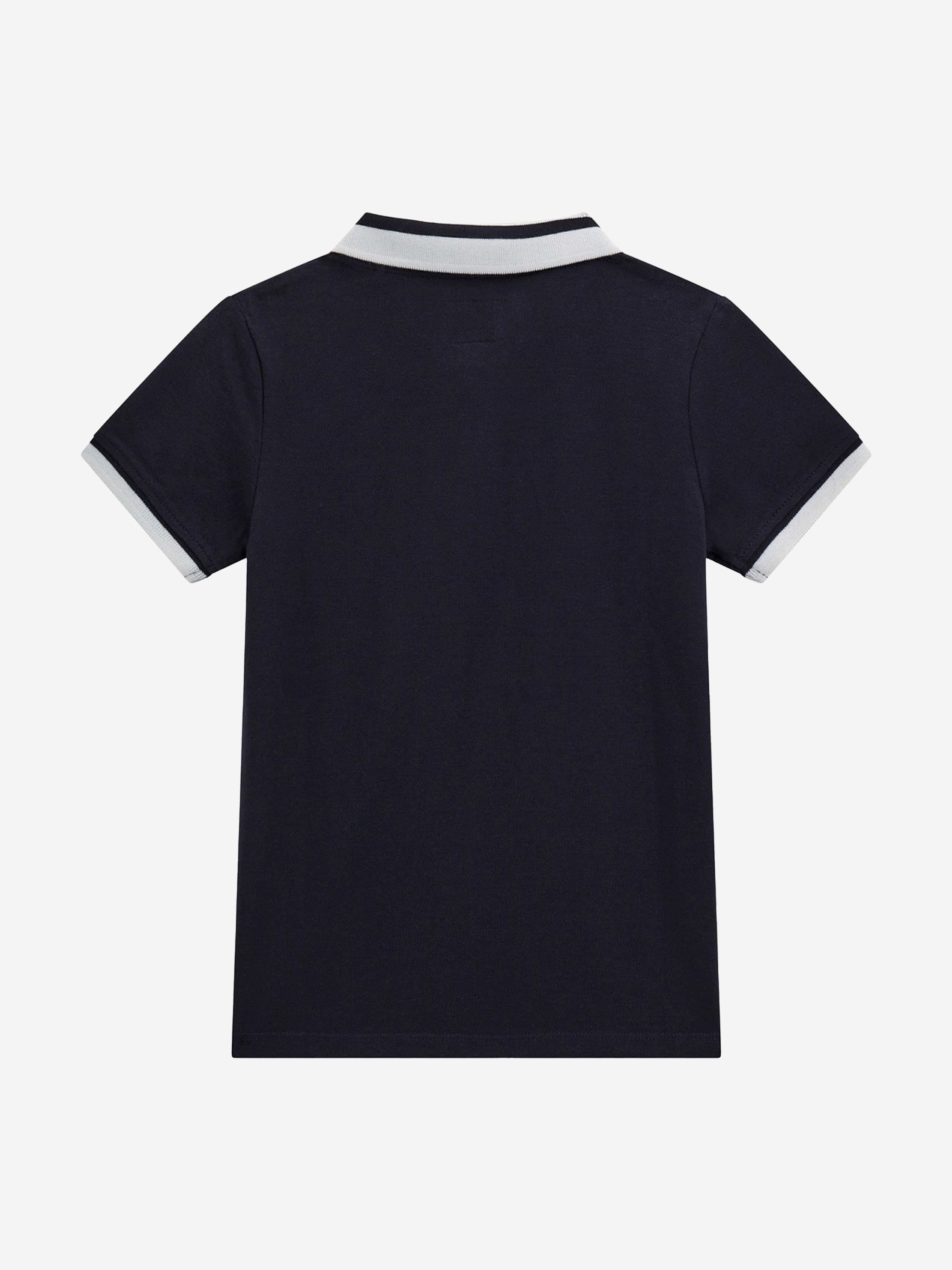 Boys Bear Polo Shirt in Navy