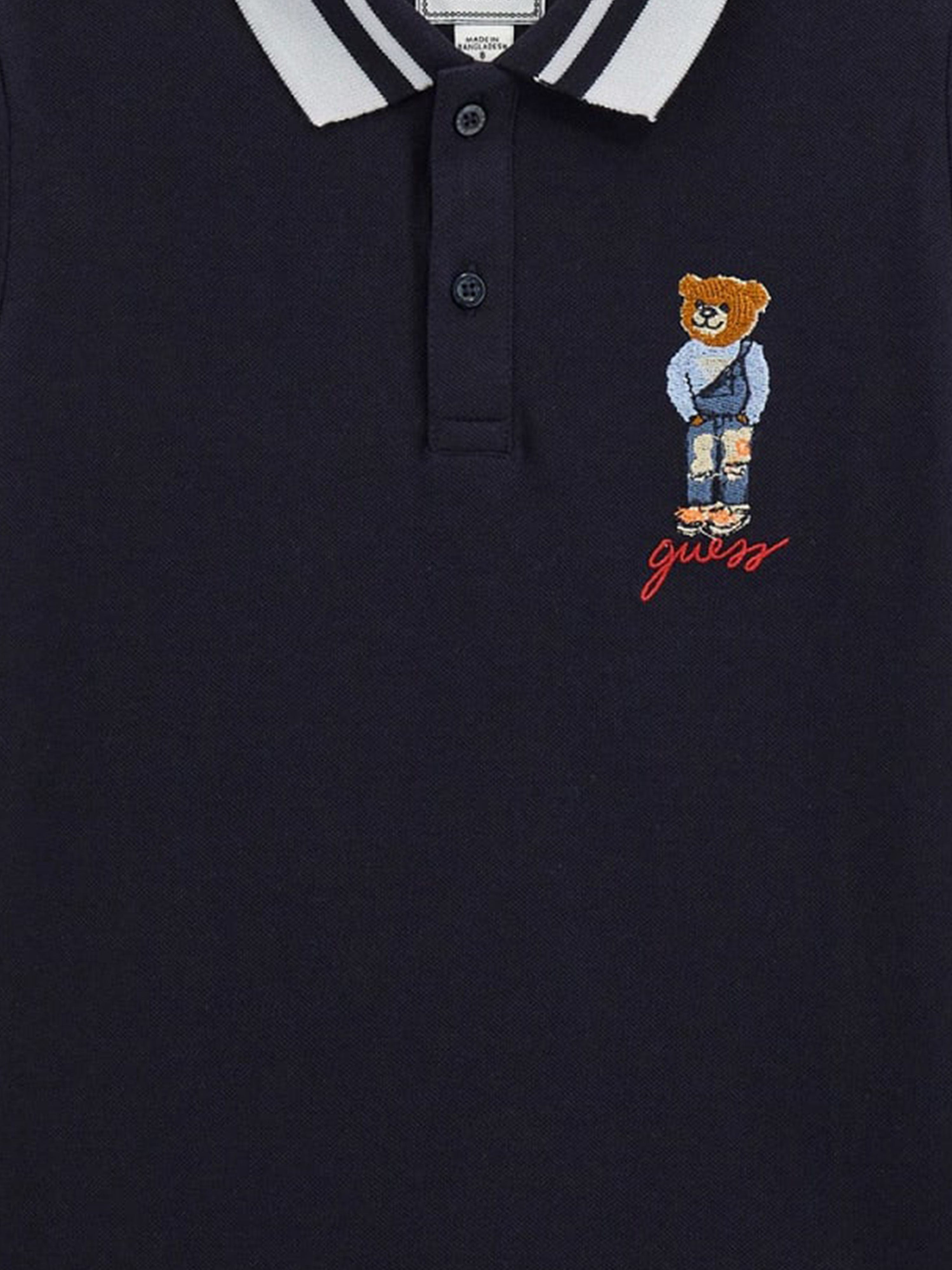 Boys Bear Polo Shirt in Navy