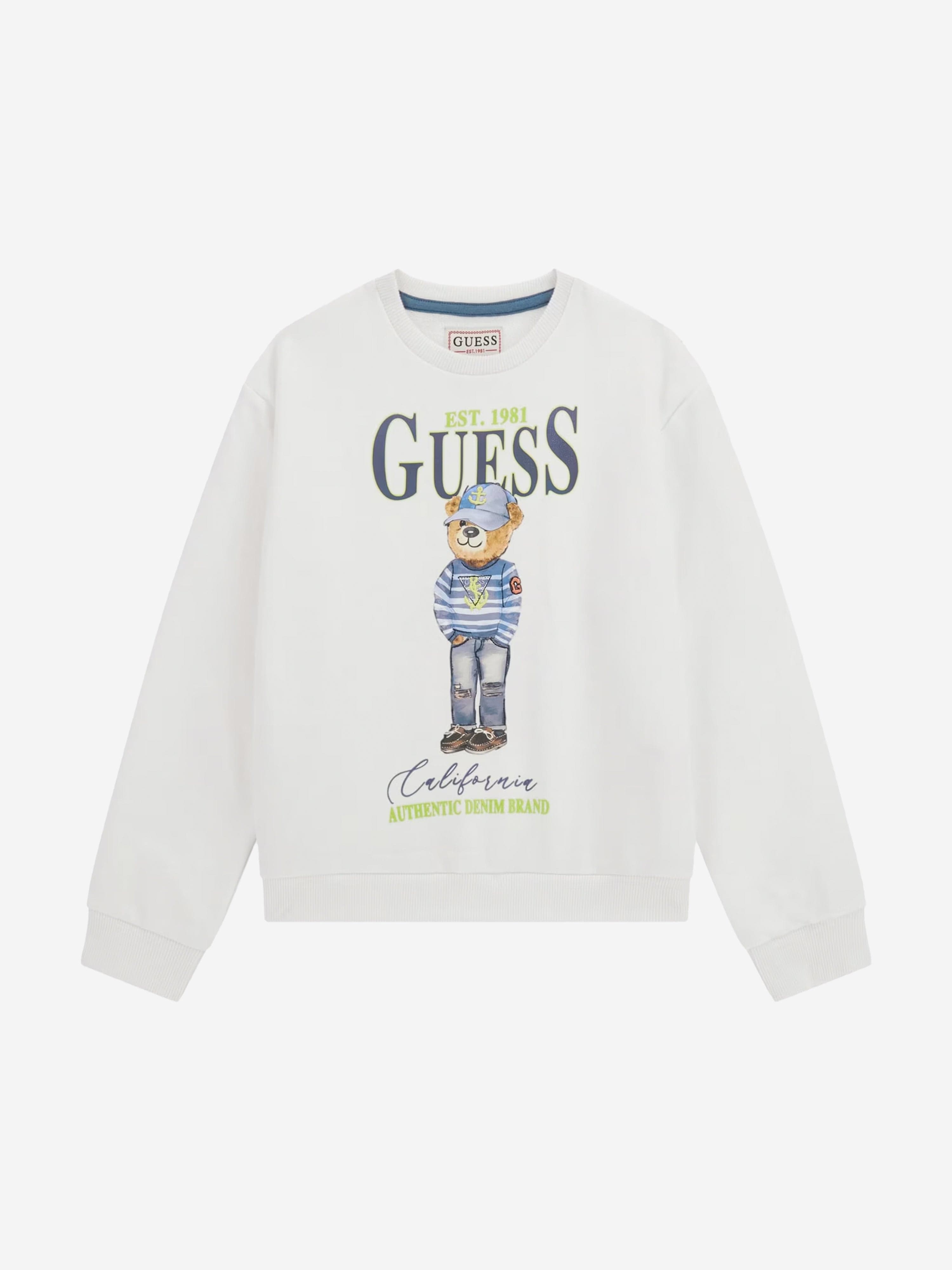 Boys Bear Sweatshirt in White