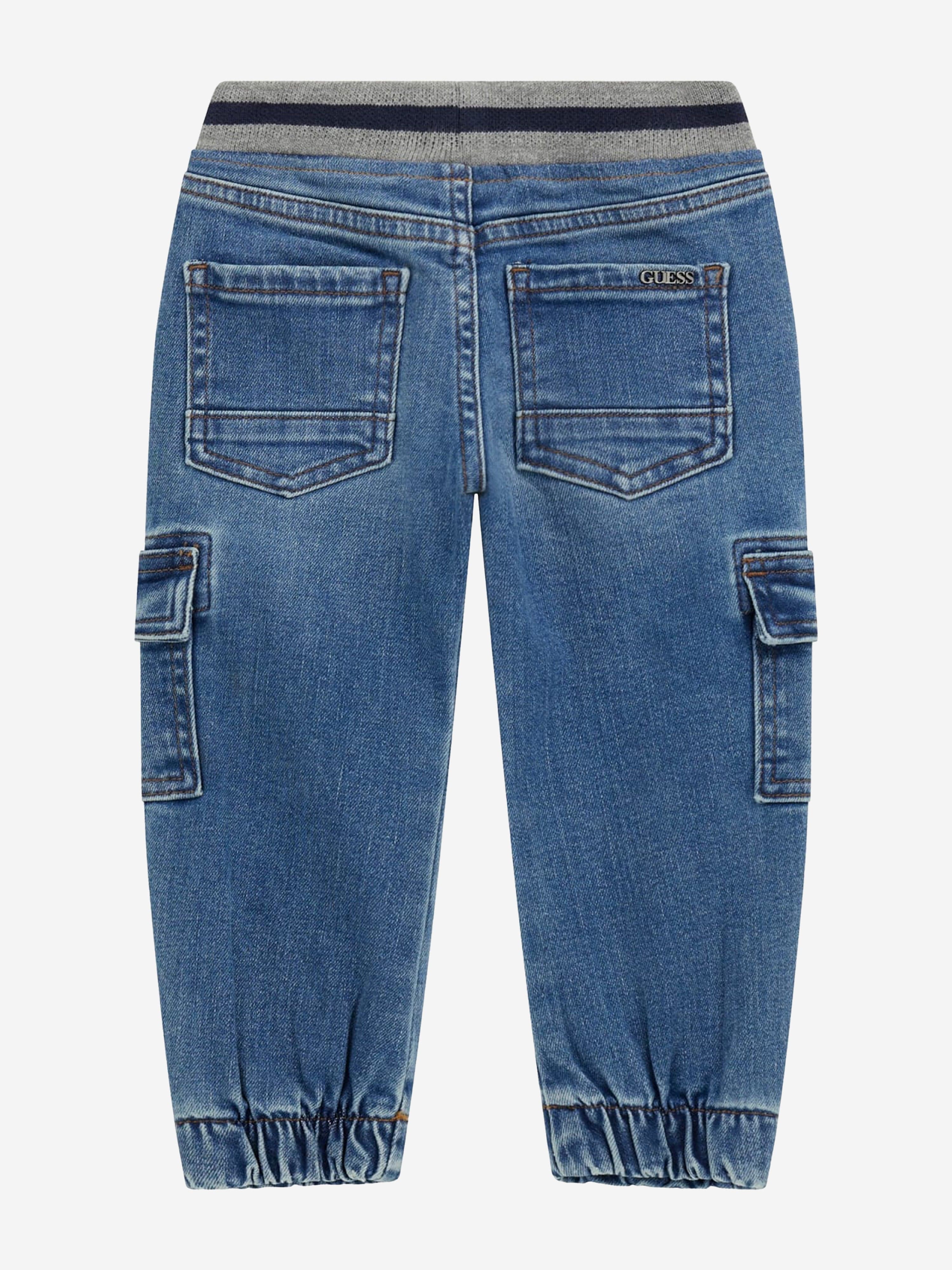 Boys Comfort Denim Pull On Jeans in Blue