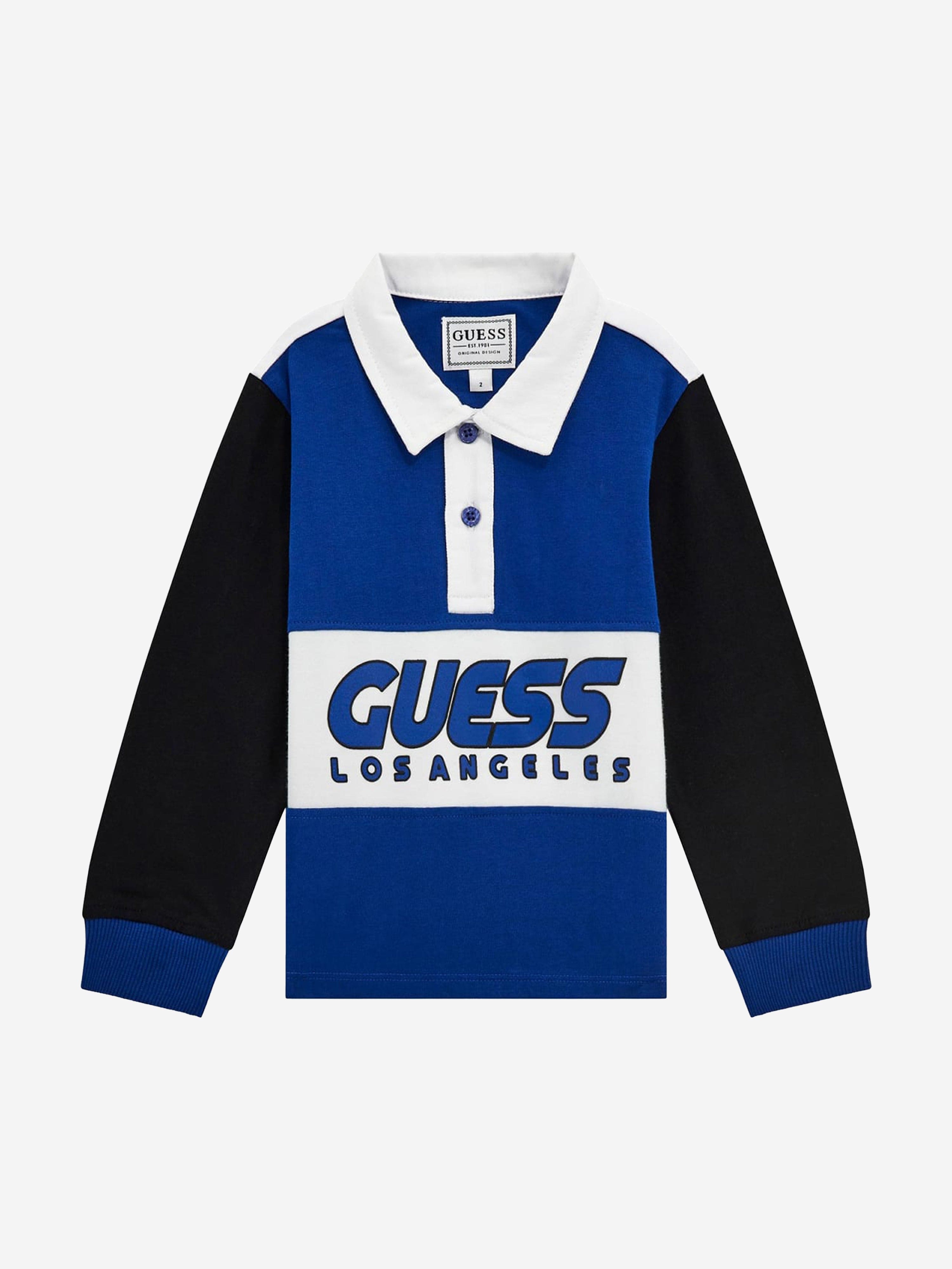 Boys Heavy Jersey Polo Shirt in Blue