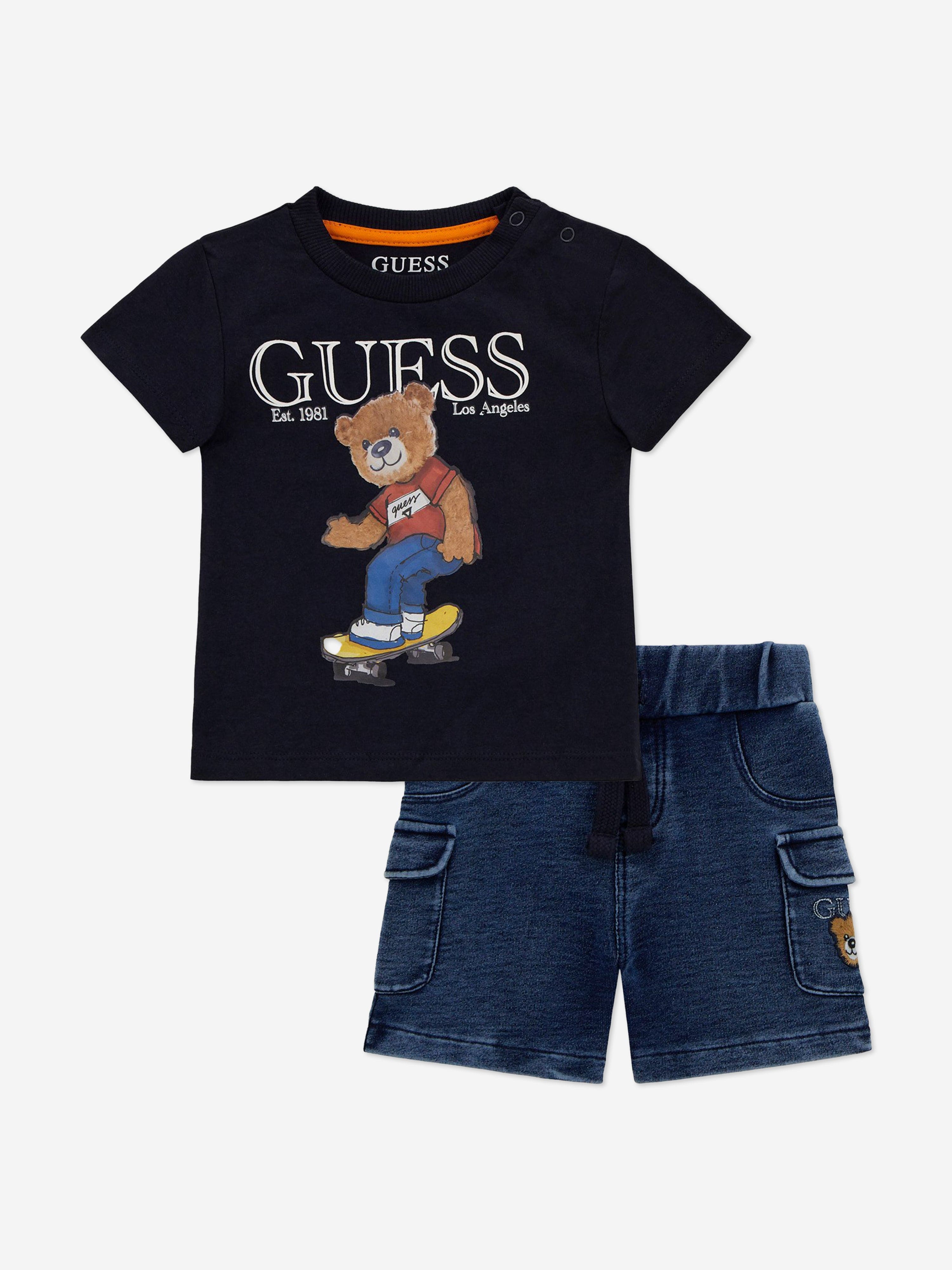 Baby Boys Bear Short Set in Navy
