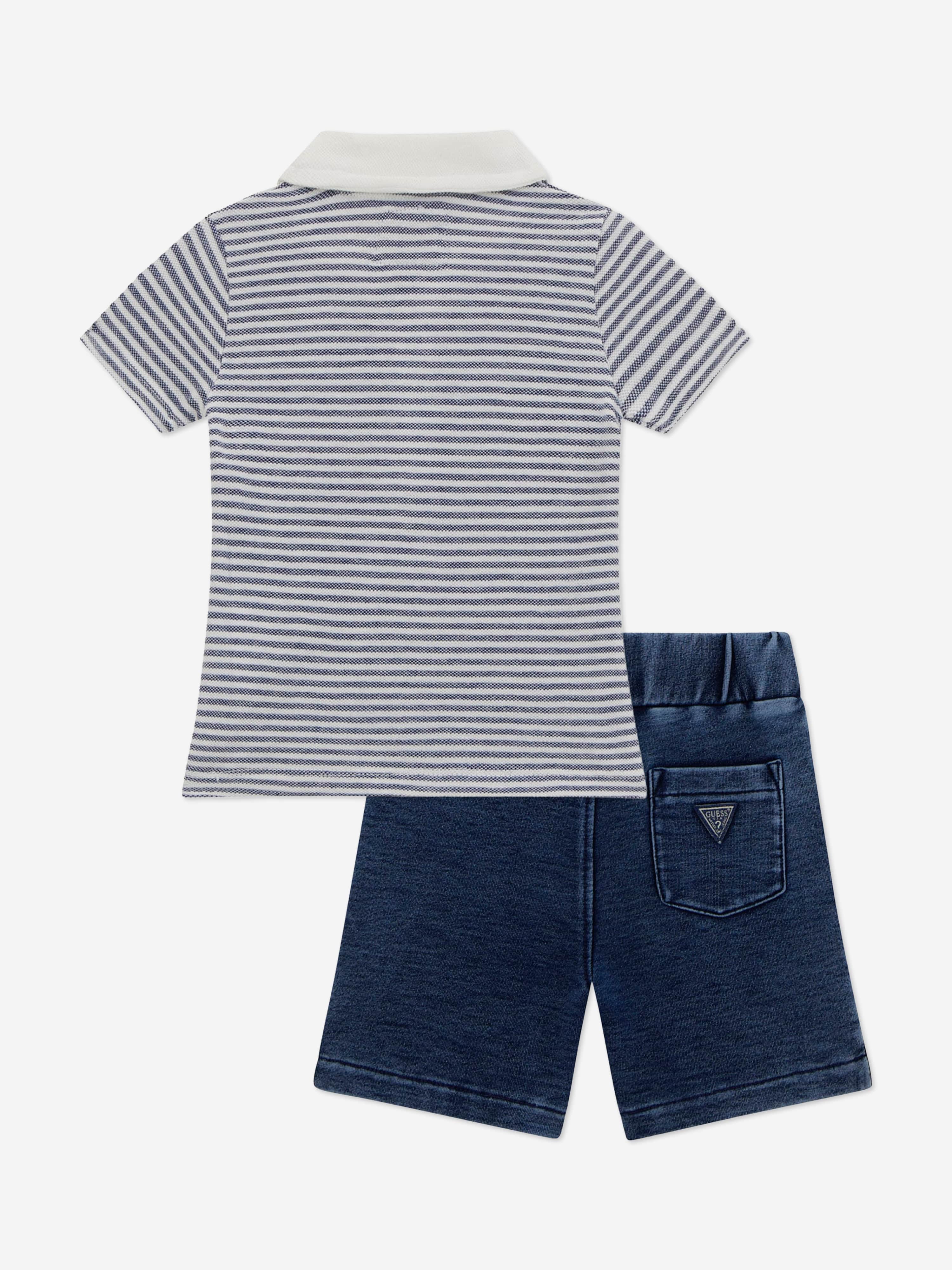 Baby Boys Polo Shirt and Short Set in Blue