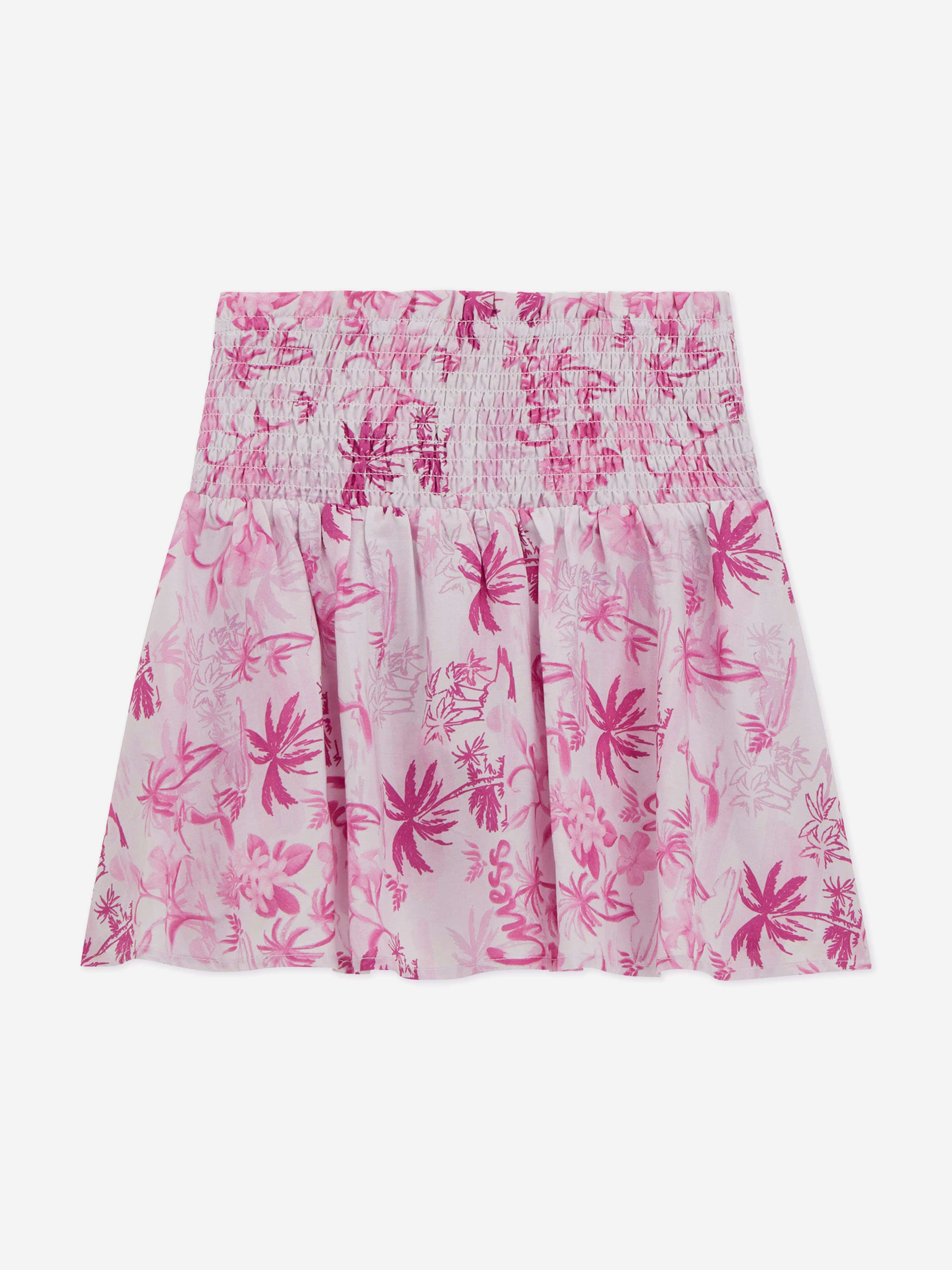 Girls Palm Tree Mini Skirt in Pink