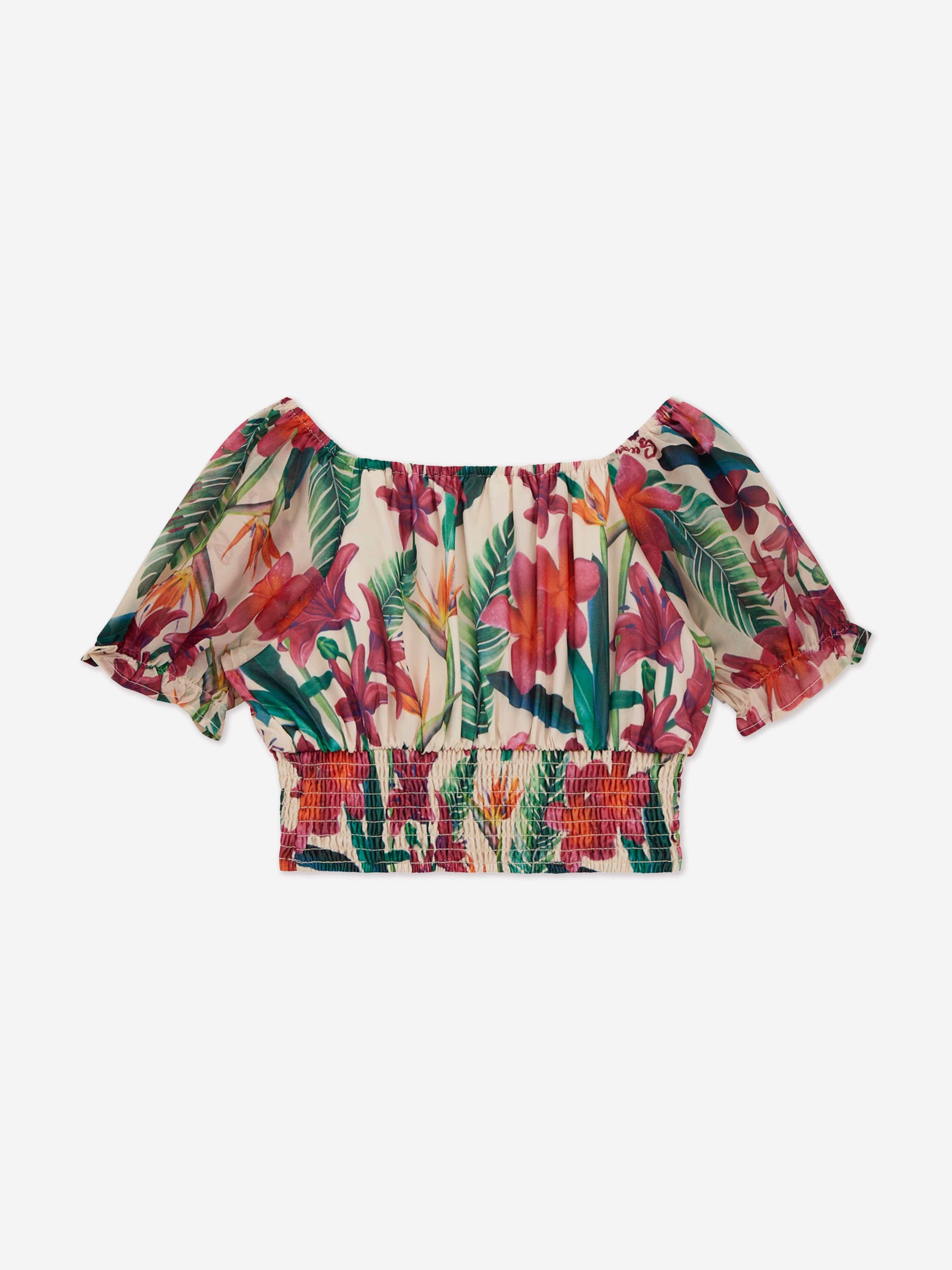 Girls Chiffon Floral Blouse in Multicolour