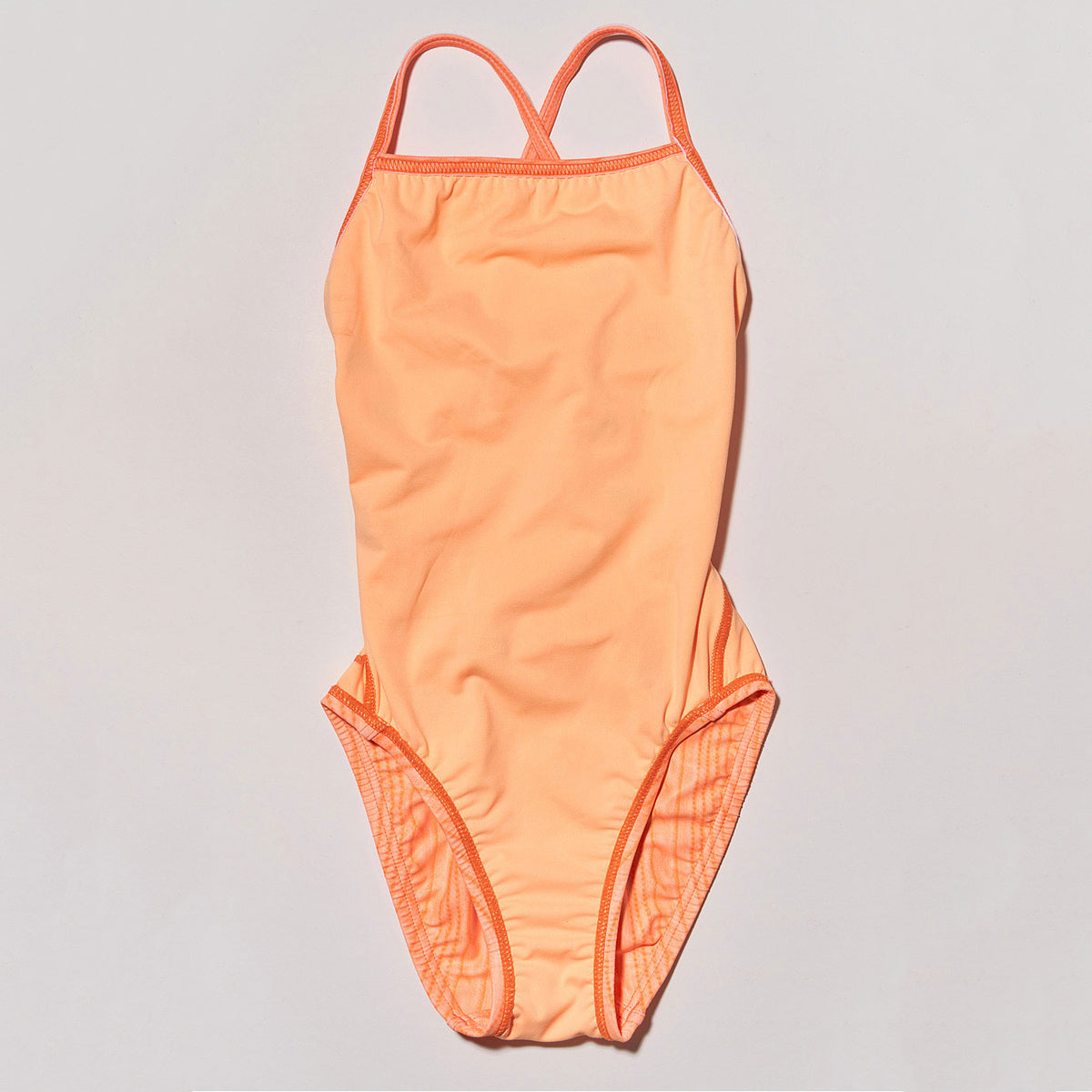 Maillot de bain professionnel brodé orange pour filles