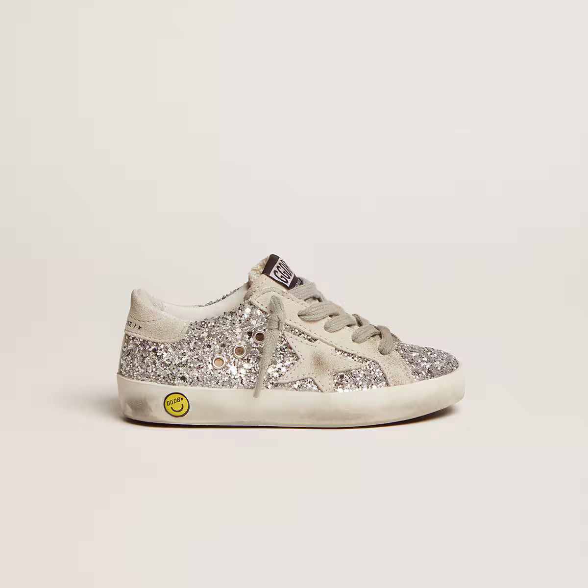 Girls Silver Glitter "SUPER-STAR" Shoes