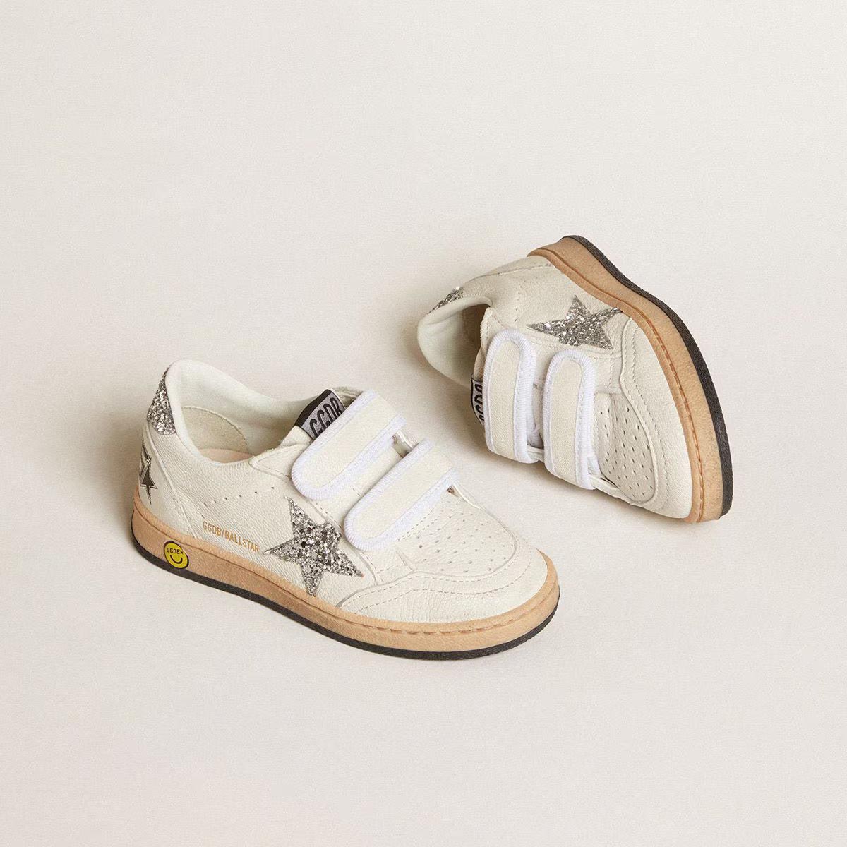 Boys & Girls White"BALLSTAR STRAP"Shoes